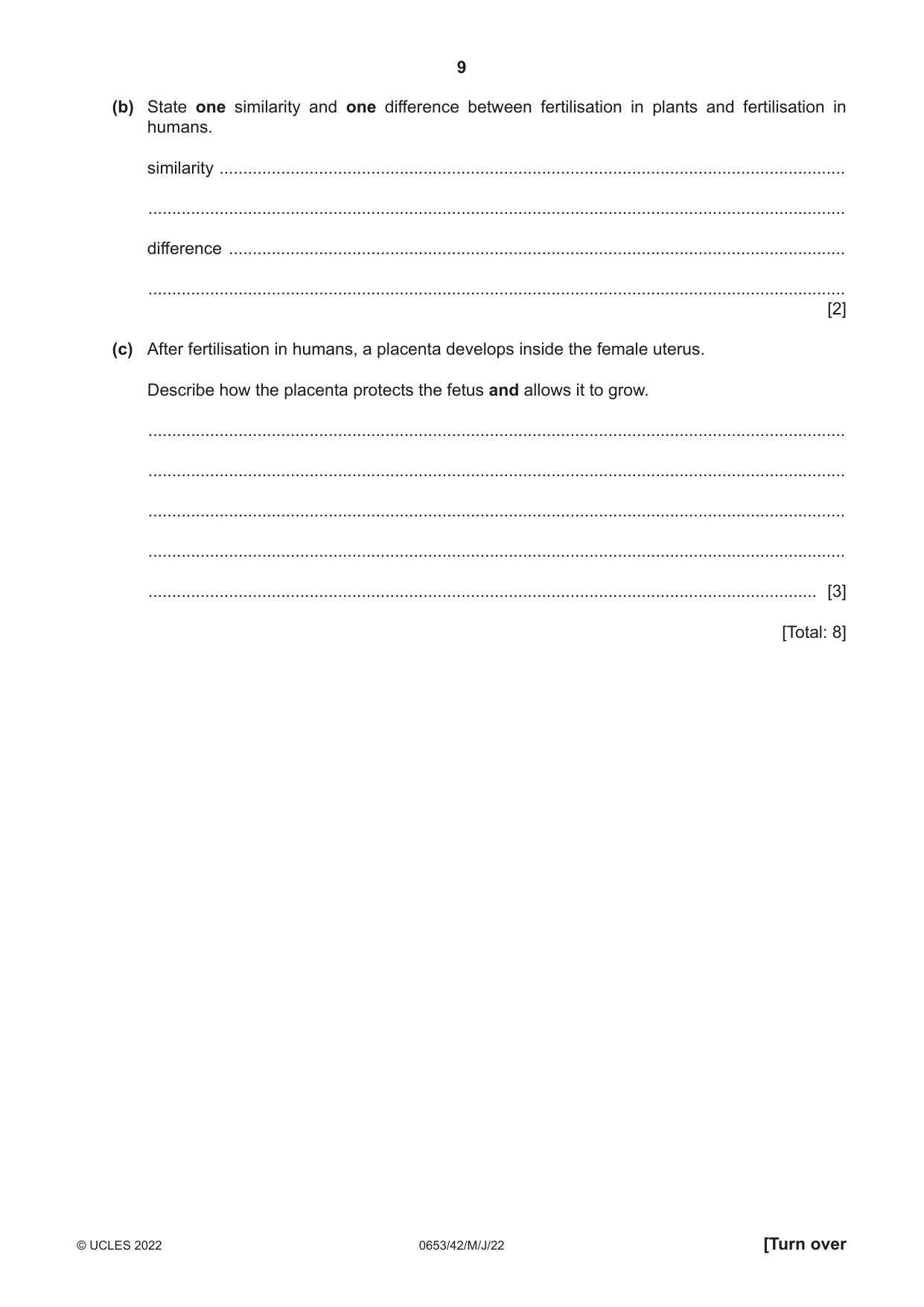 Cambridge IGCSE Science - Combined 0653 2022 May/June Paper 4 · Variant 2 question paper, page 9 of 20