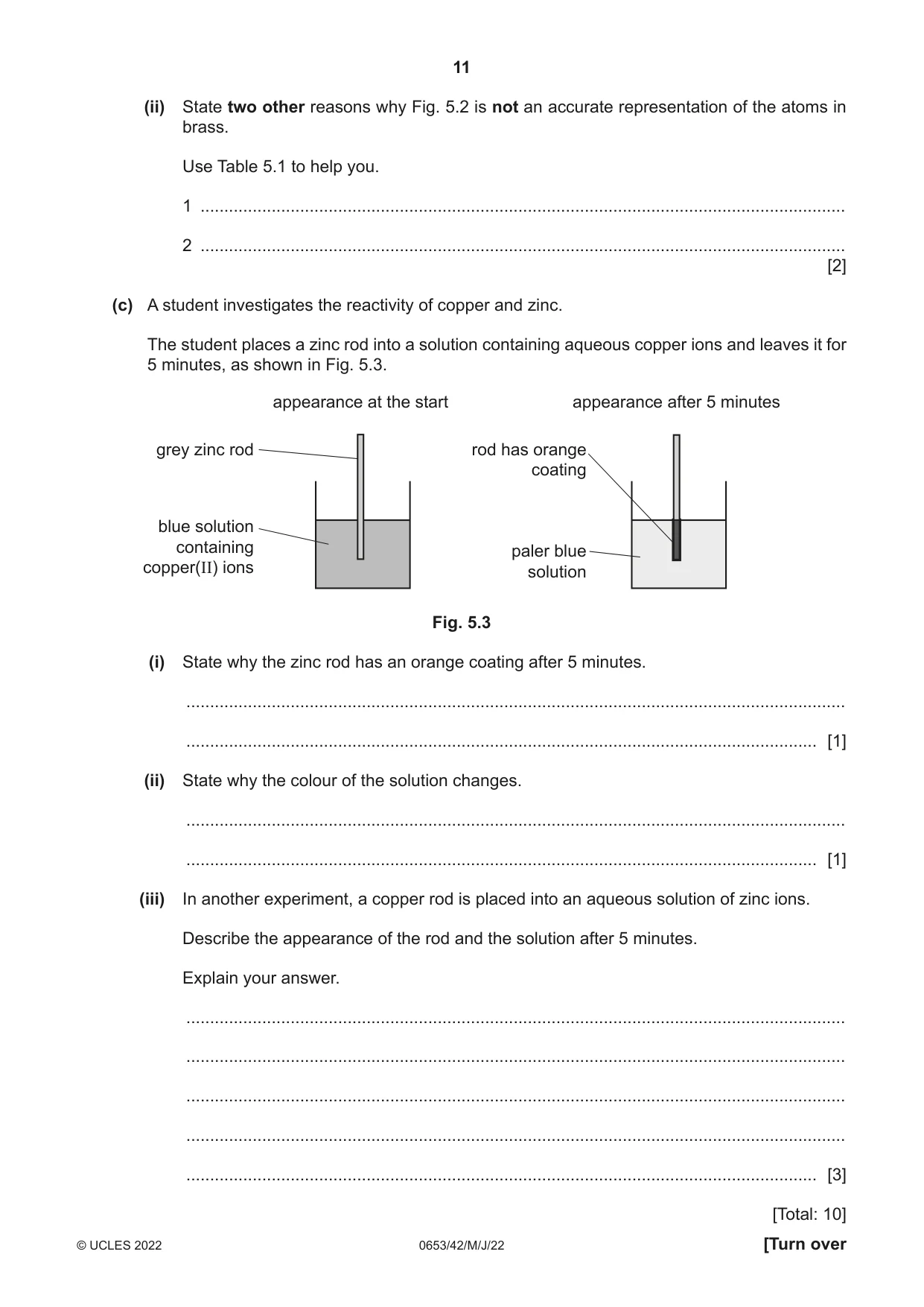 Cambridge IGCSE Science - Combined 0653 2022 May/June Paper 4 · Variant 2 question paper, page 11 of 20