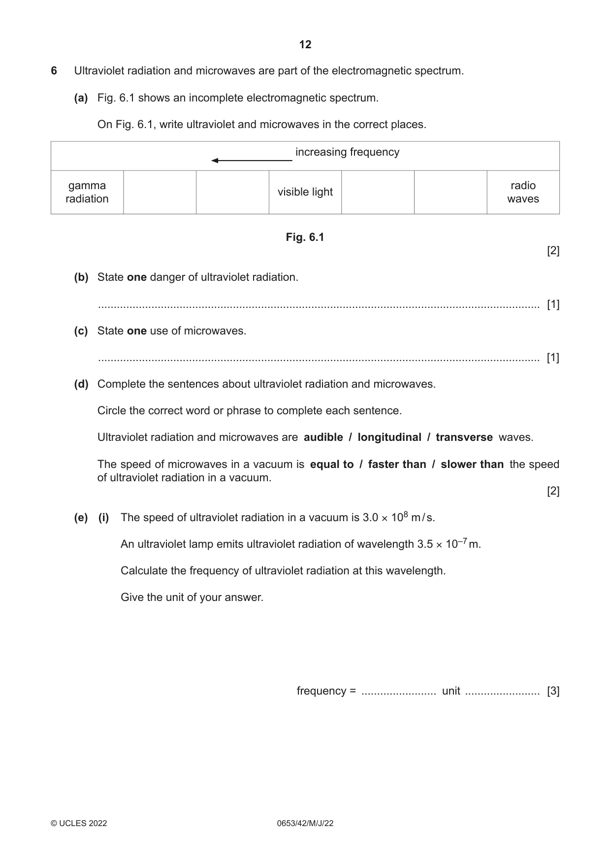 Cambridge IGCSE Science - Combined 0653 2022 May/June Paper 4 · Variant 2 question paper, page 12 of 20