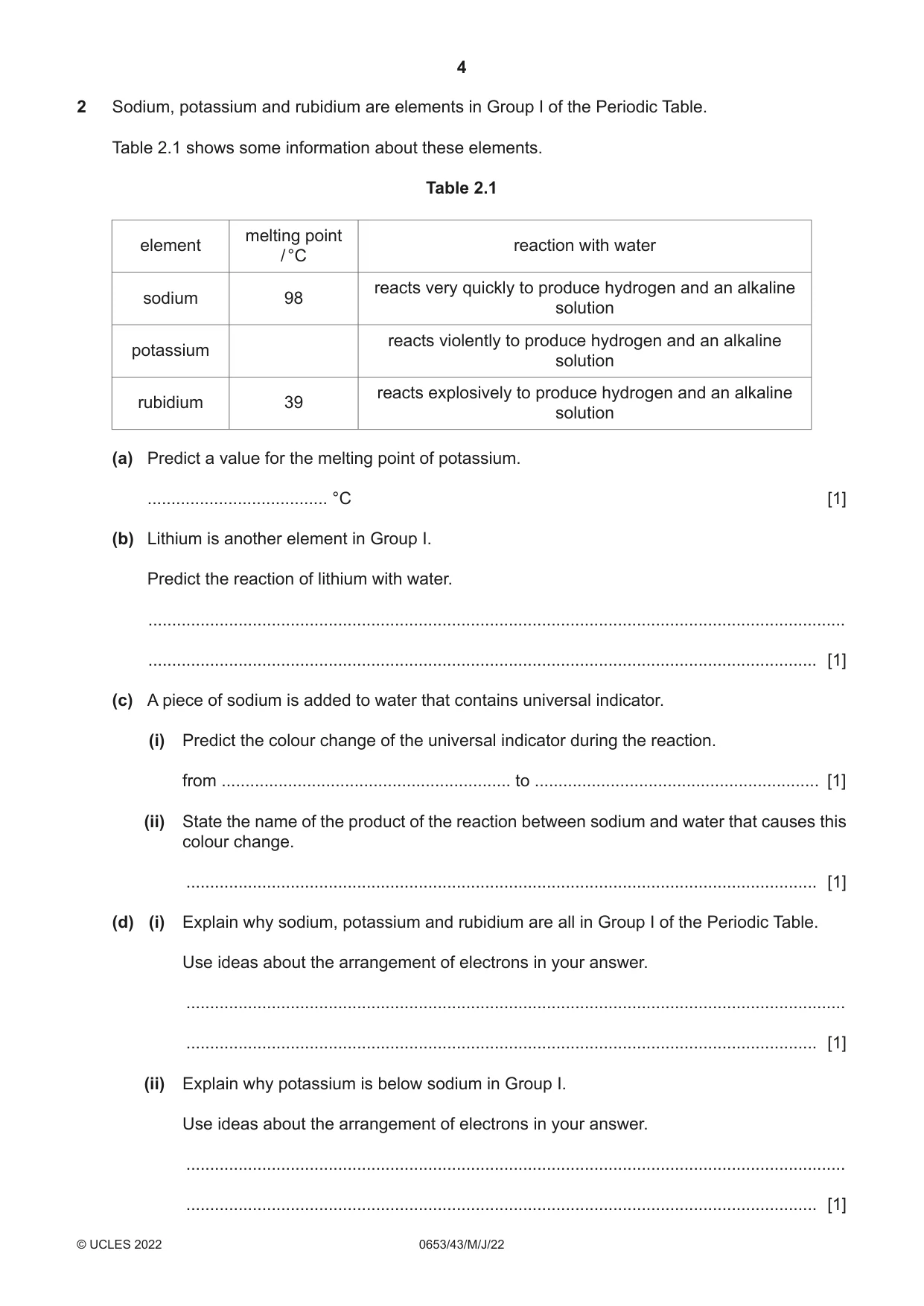 Cambridge IGCSE Science - Combined 0653 2022 May/June Paper 4 · Variant 3 question paper, page 4 of 24