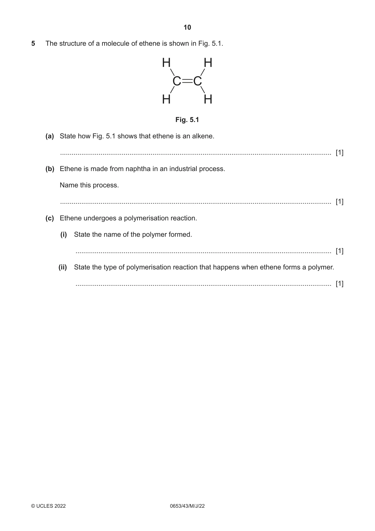 Cambridge IGCSE Science - Combined 0653 2022 May/June Paper 4 · Variant 3 question paper, page 10 of 24