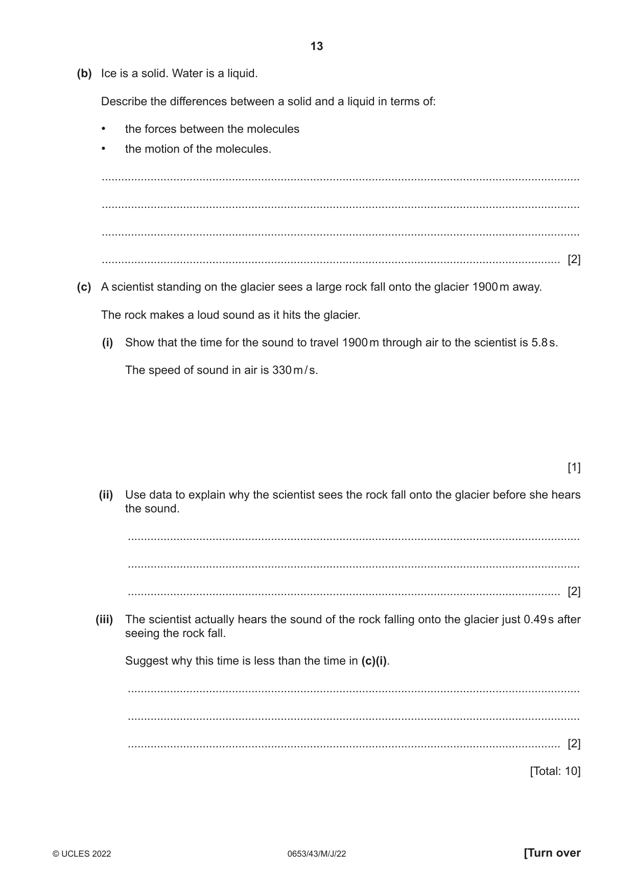 Cambridge IGCSE Science - Combined 0653 2022 May/June Paper 4 · Variant 3 question paper, page 13 of 24