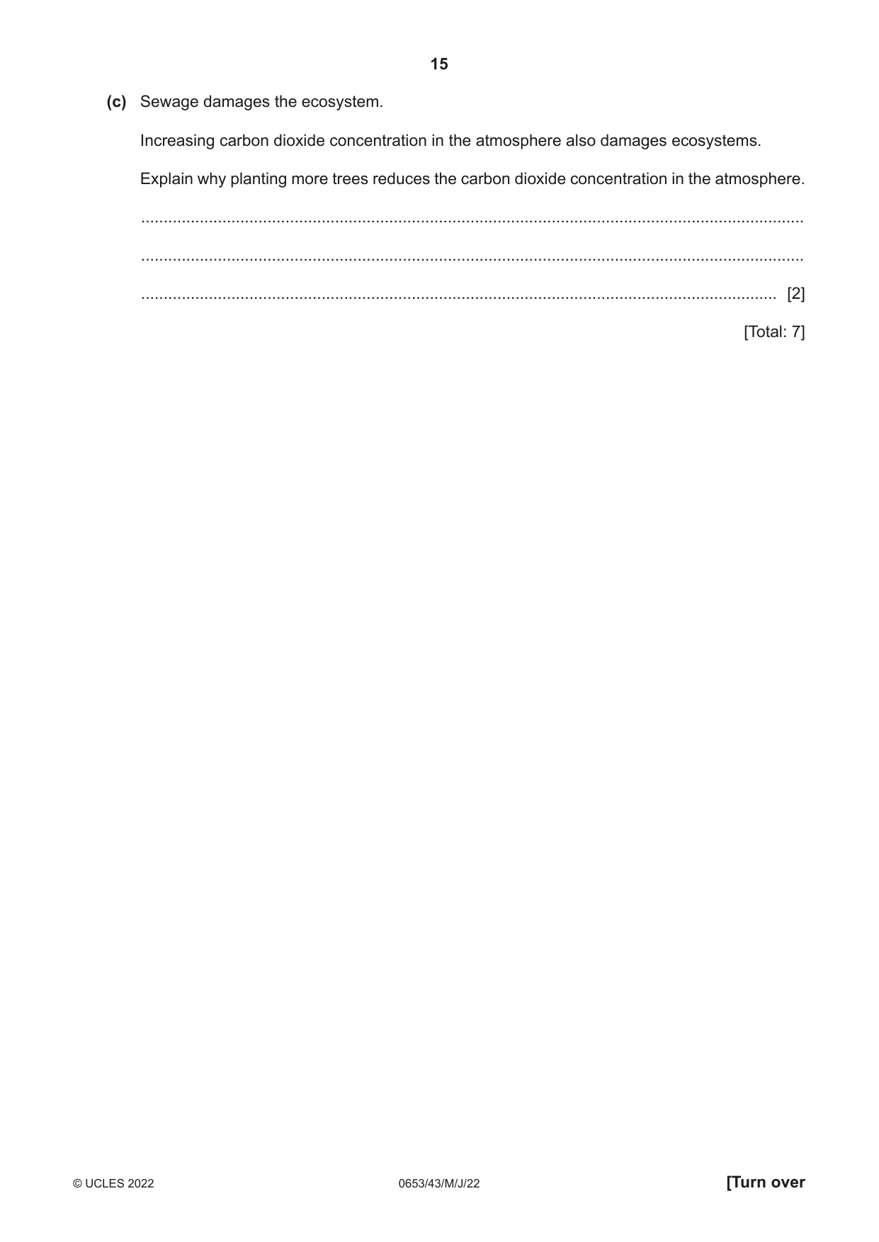 Cambridge IGCSE Science - Combined 0653 2022 May/June Paper 4 · Variant 3 question paper, page 15 of 24