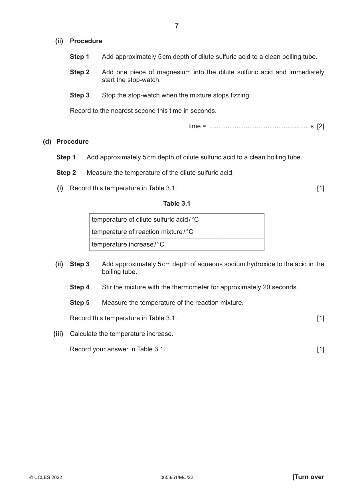 Cambridge IGCSE Science - Combined 0653 2022 May/June Paper 5 · Variant 1 question paper, page 7 of 16