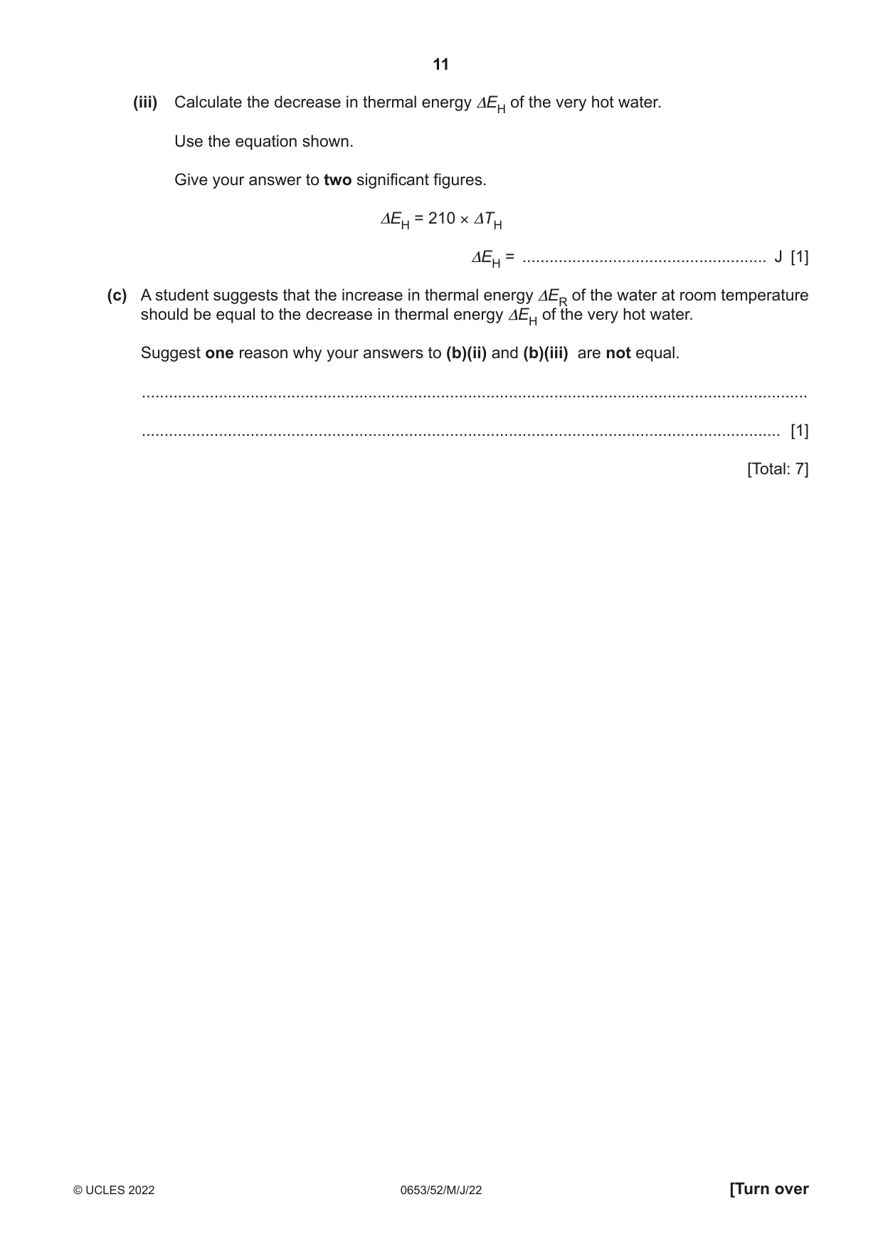 Cambridge IGCSE Science - Combined 0653 2022 May/June Paper 5 · Variant 2 question paper, page 11 of 16
