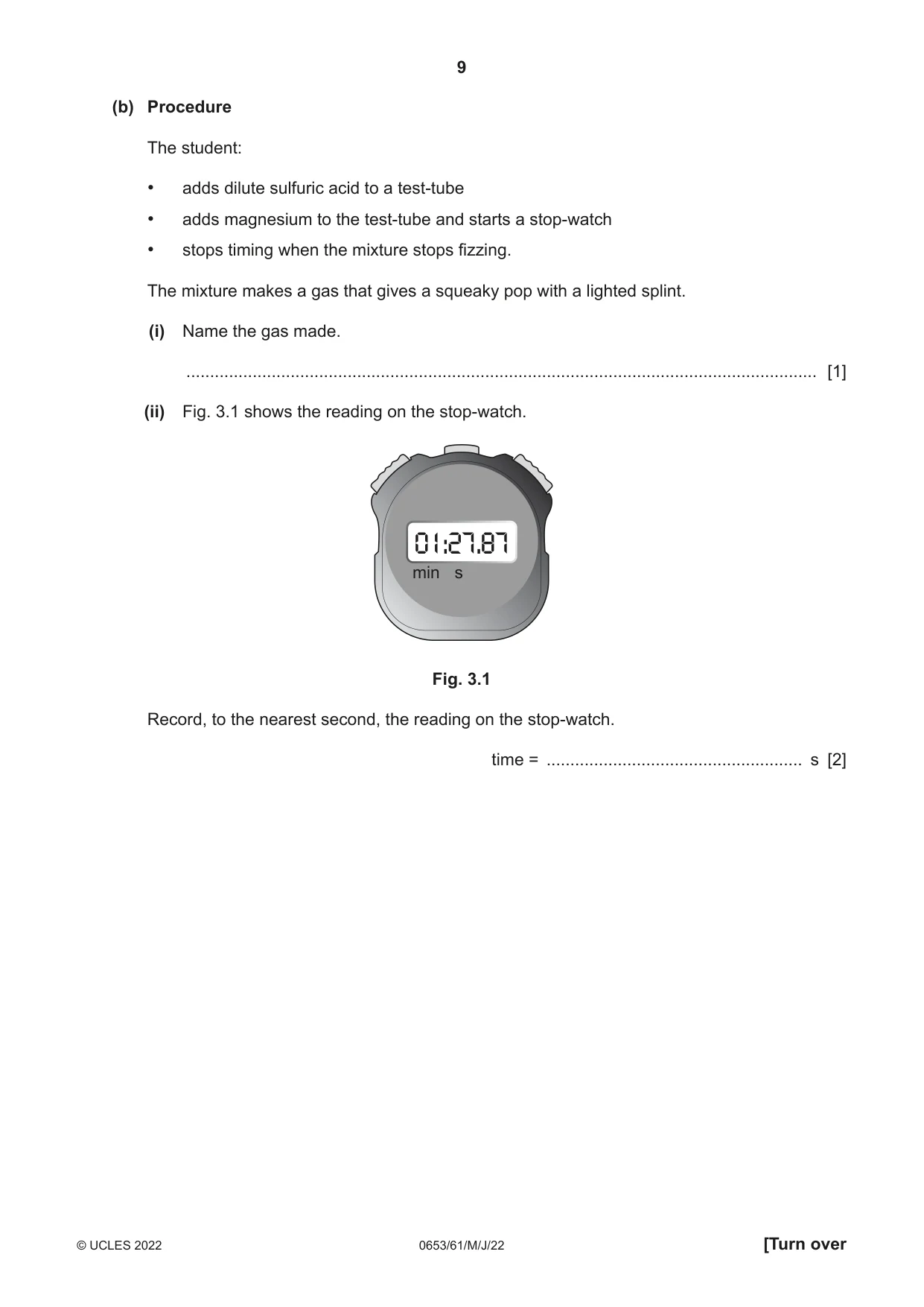 Cambridge IGCSE Science - Combined 0653 2022 May/June Paper 6 · Variant 1 question paper, page 9 of 16