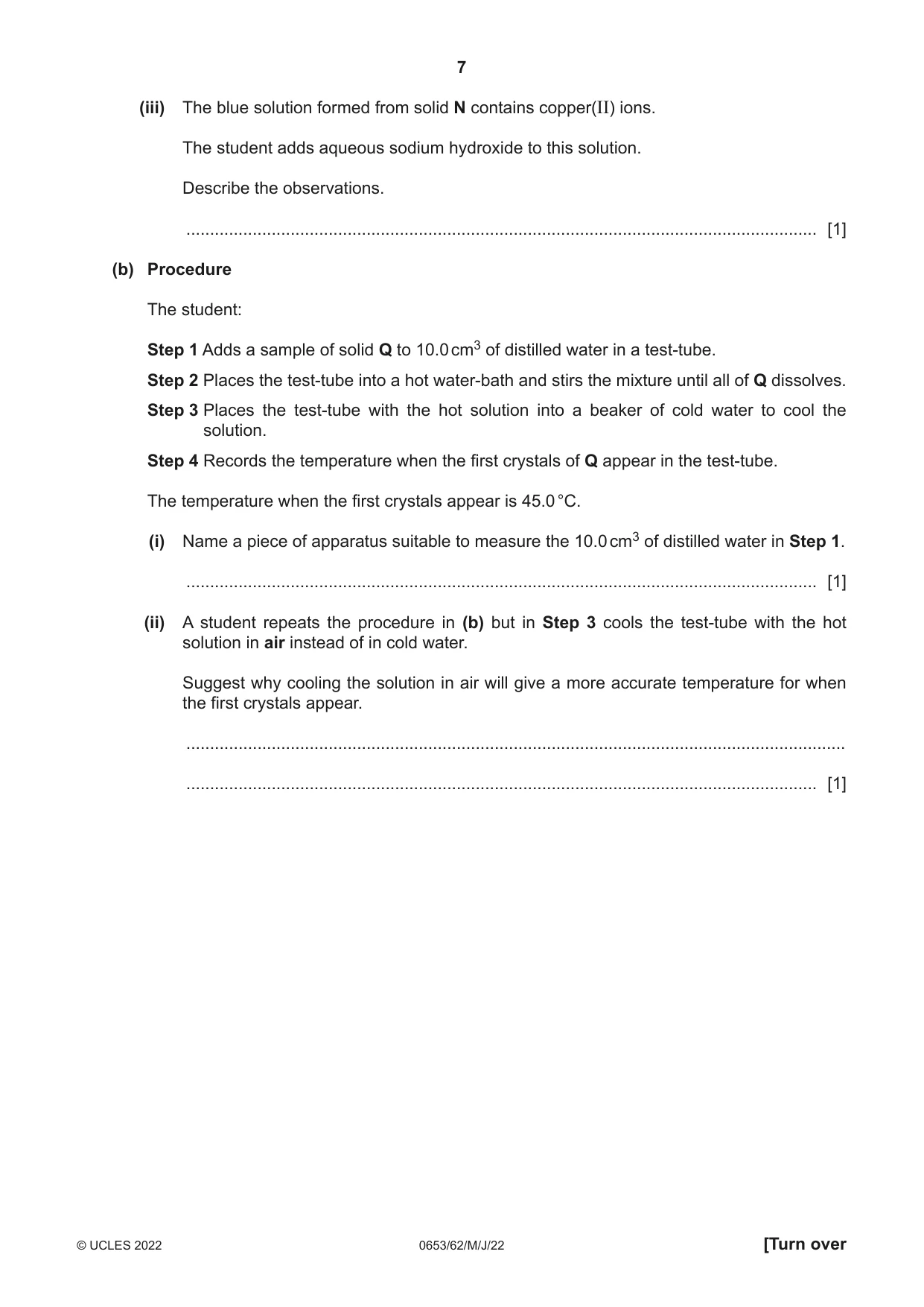 Cambridge IGCSE Science - Combined 0653 2022 May/June Paper 6 · Variant 2 question paper, page 7 of 16