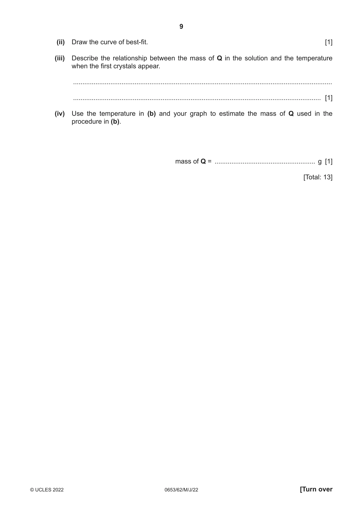 Cambridge IGCSE Science - Combined 0653 2022 May/June Paper 6 · Variant 2 question paper, page 9 of 16