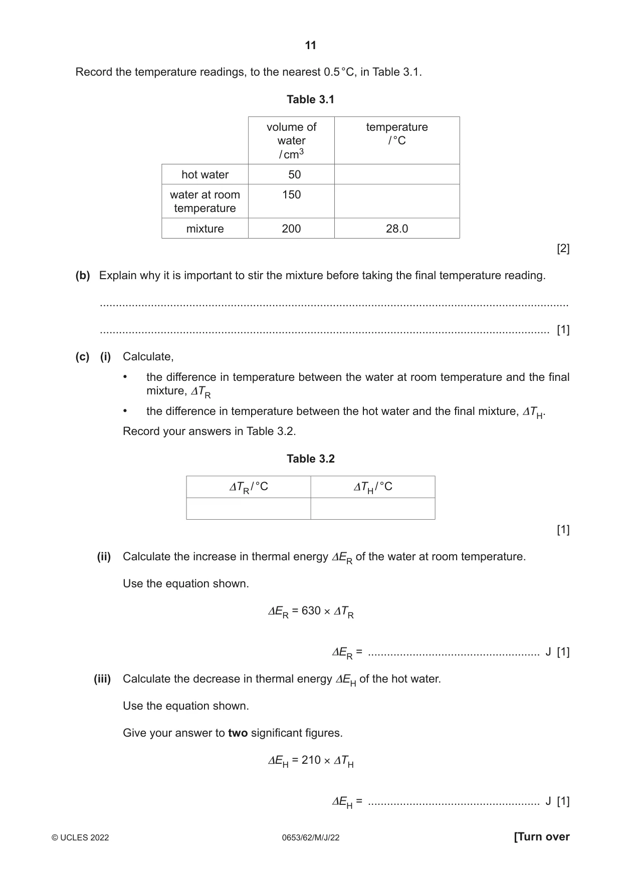 Cambridge IGCSE Science - Combined 0653 2022 May/June Paper 6 · Variant 2 question paper, page 11 of 16