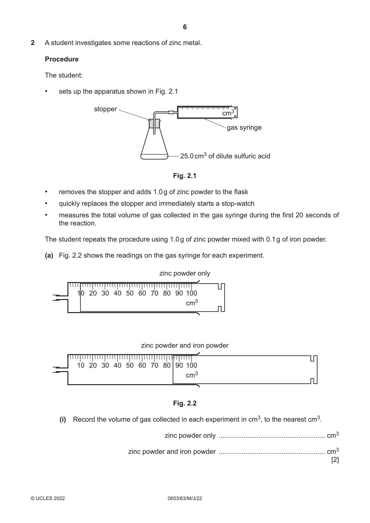Cambridge IGCSE Science - Combined 0653 2022 May/June Paper 6 · Variant 3 question paper, page 6 of 12