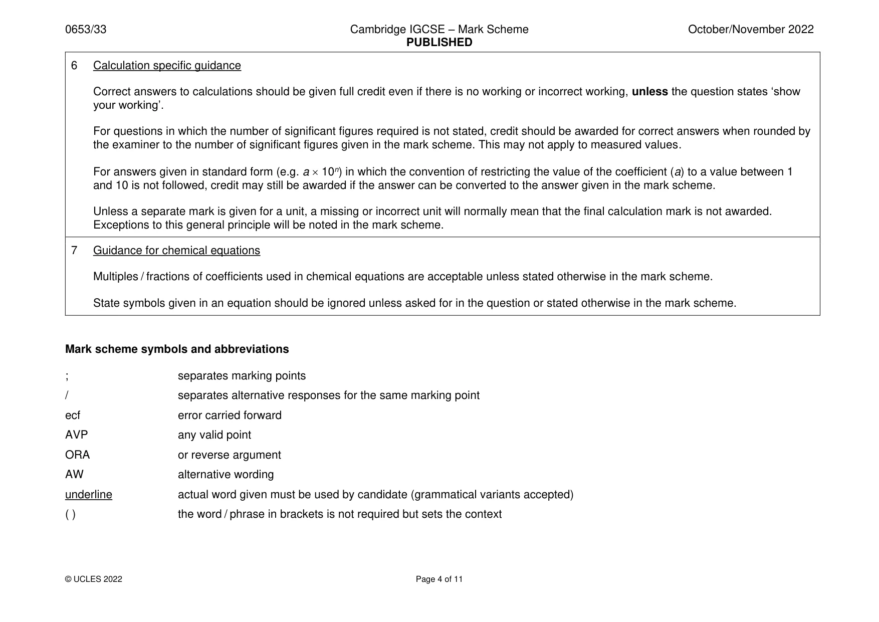 Mark scheme, page 4 of 11