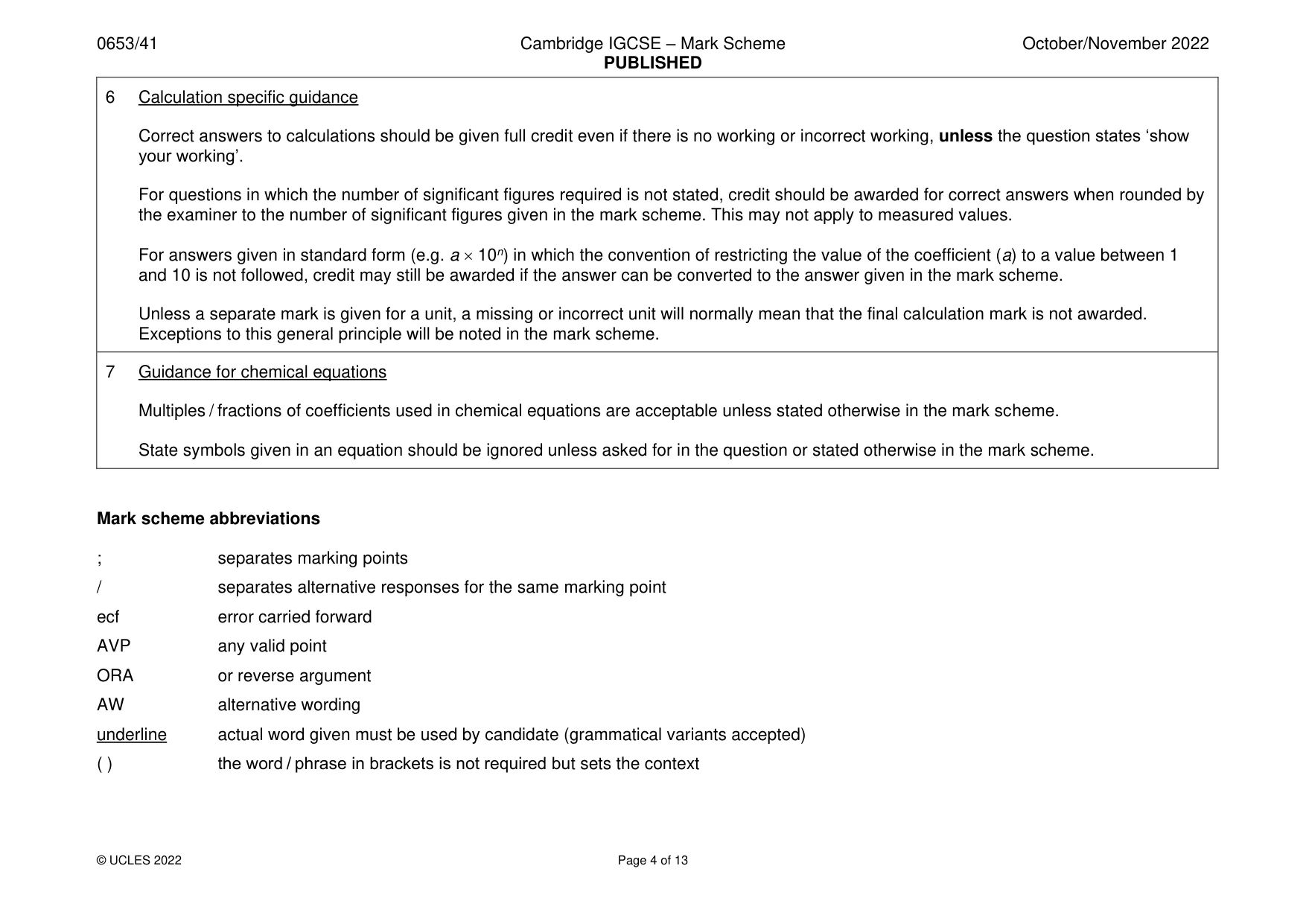 Mark scheme, page 4 of 13
