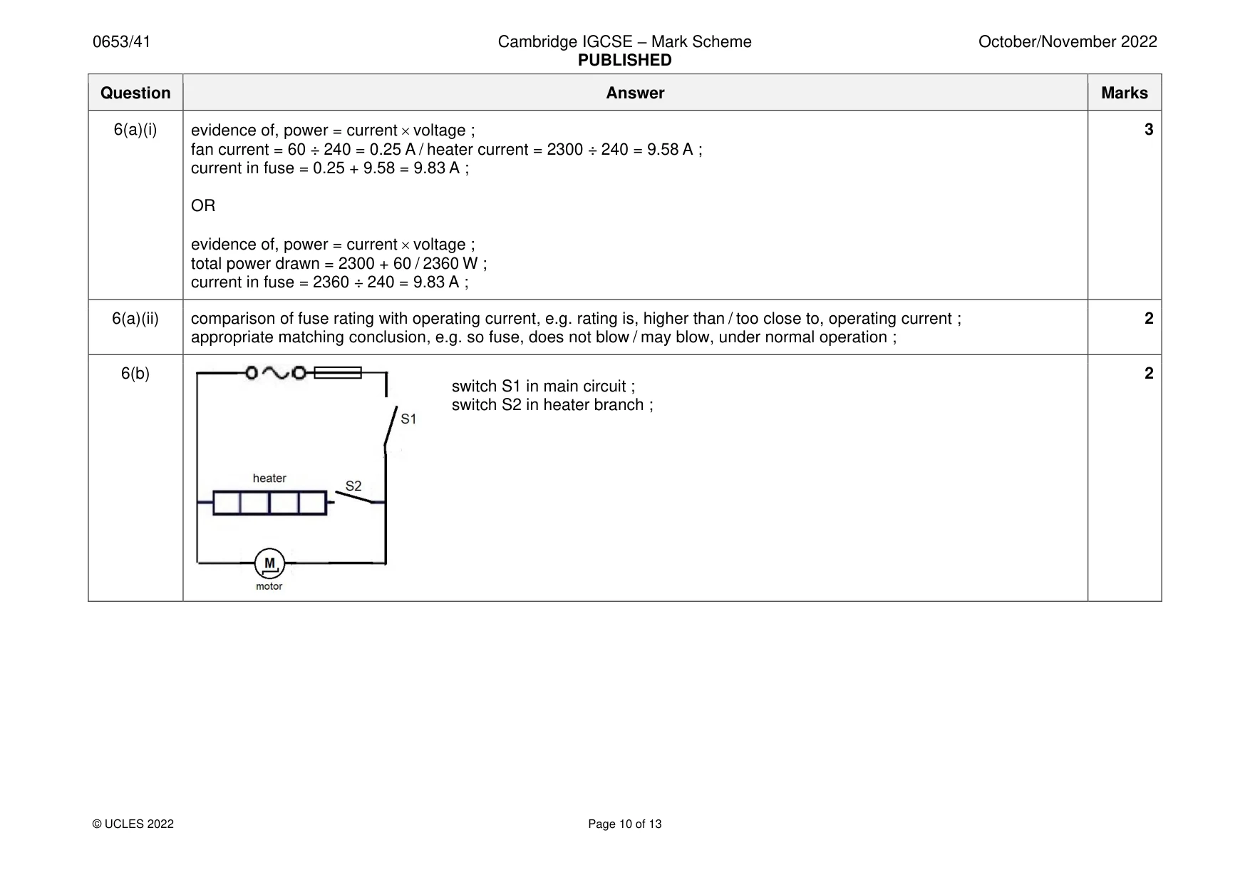 Mark scheme, page 10 of 13