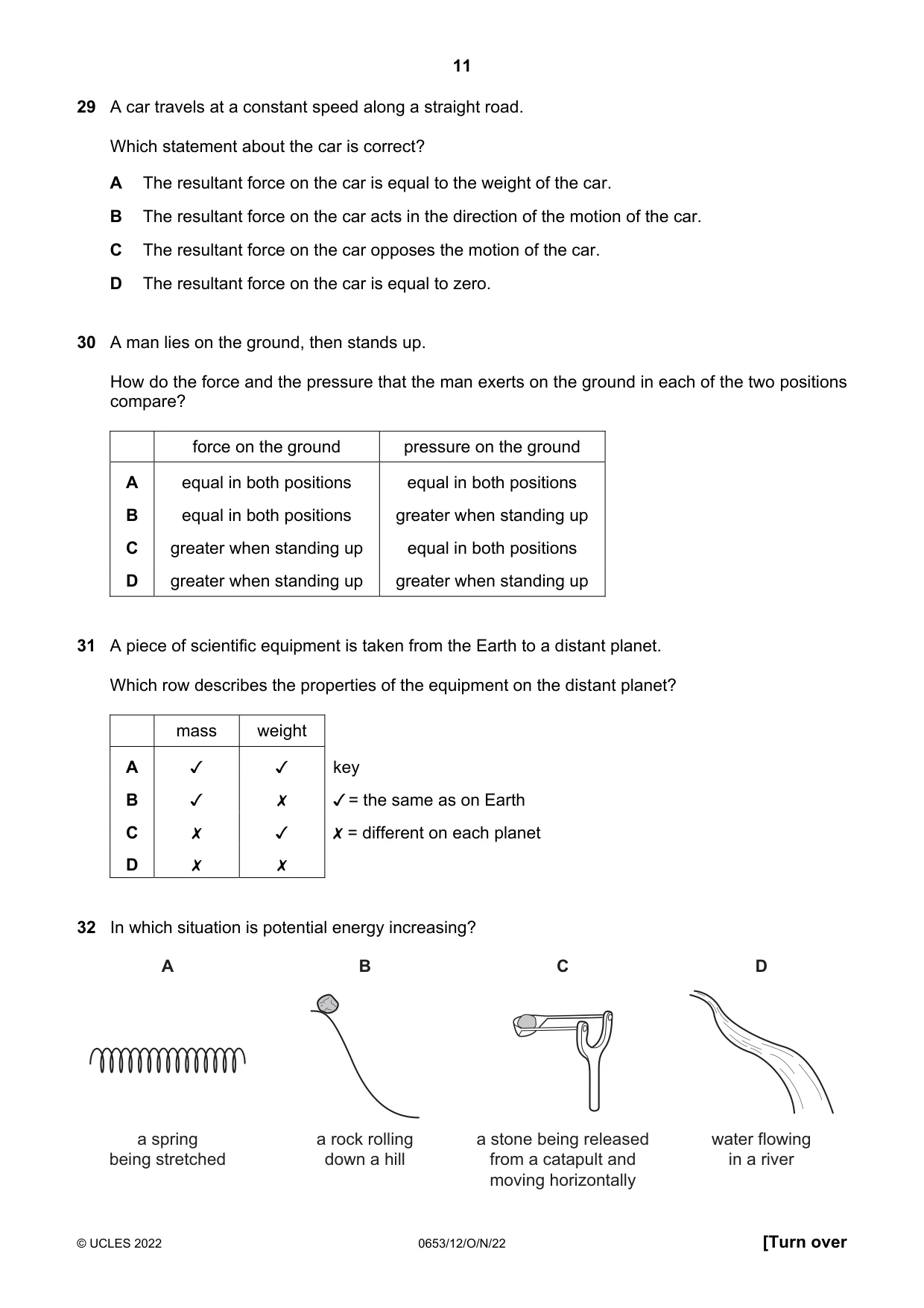Cambridge IGCSE Science - Combined 0653 2022 Oct/Nov Paper 1 · Variant 2 question paper, page 11 of 16