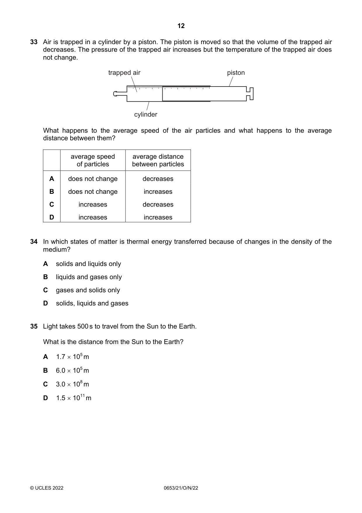 Cambridge IGCSE Science - Combined 0653 2022 Oct/Nov Paper 2 · Variant 1 question paper, page 12 of 16