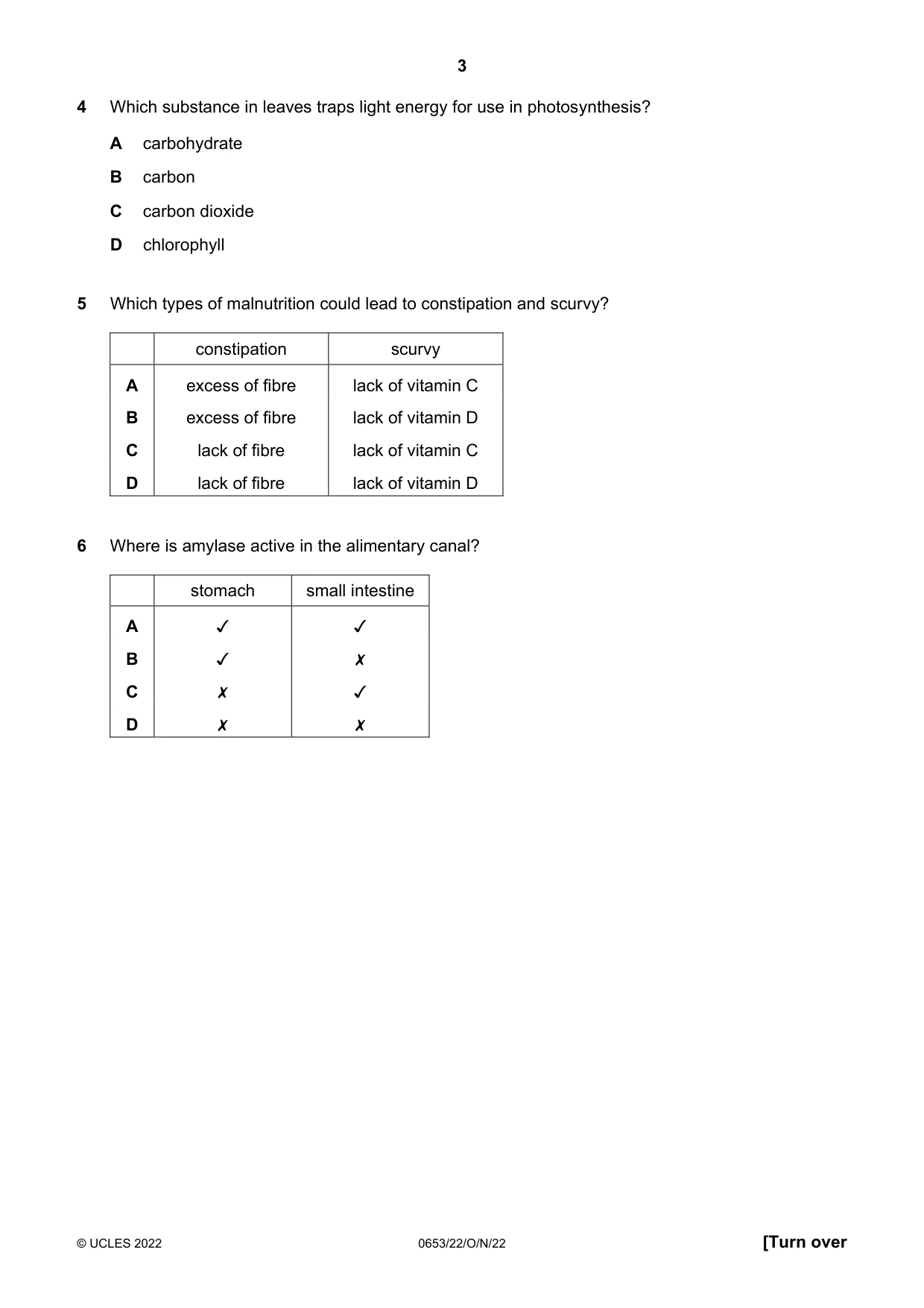 Cambridge IGCSE Science - Combined 0653 2022 Oct/Nov Paper 2 · Variant 2 question paper, page 3 of 16