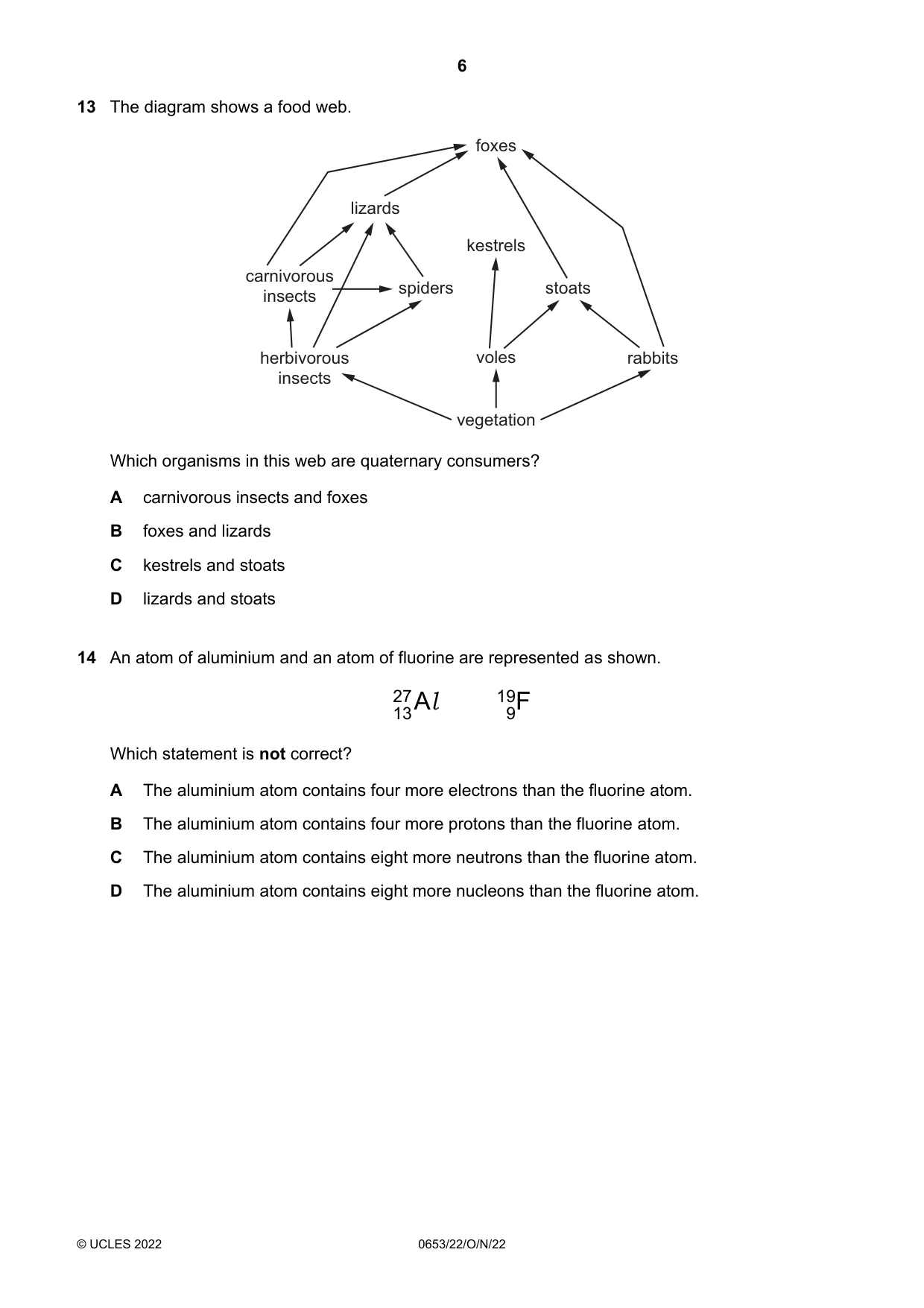 Cambridge IGCSE Science - Combined 0653 2022 Oct/Nov Paper 2 · Variant 2 question paper, page 6 of 16