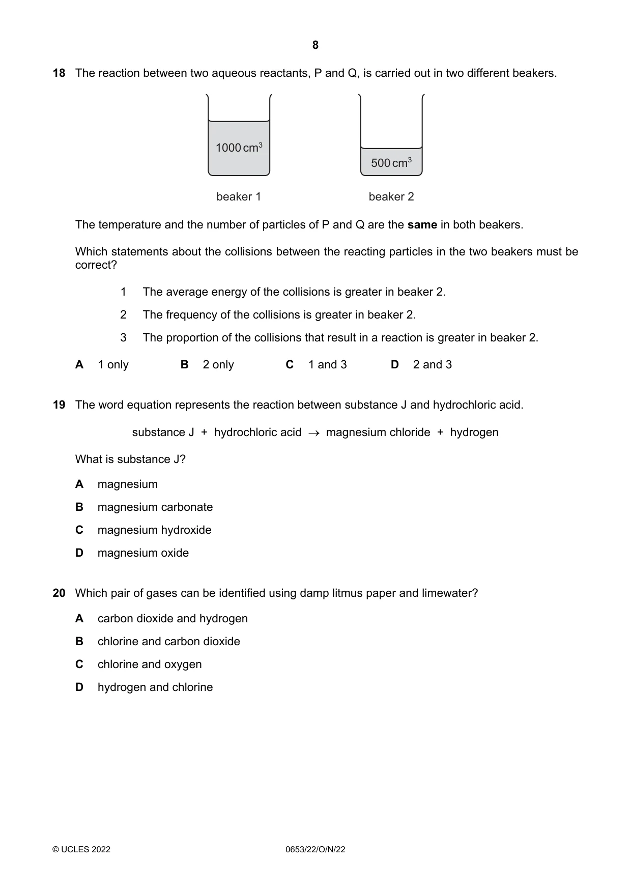 Cambridge IGCSE Science - Combined 0653 2022 Oct/Nov Paper 2 · Variant 2 question paper, page 8 of 16