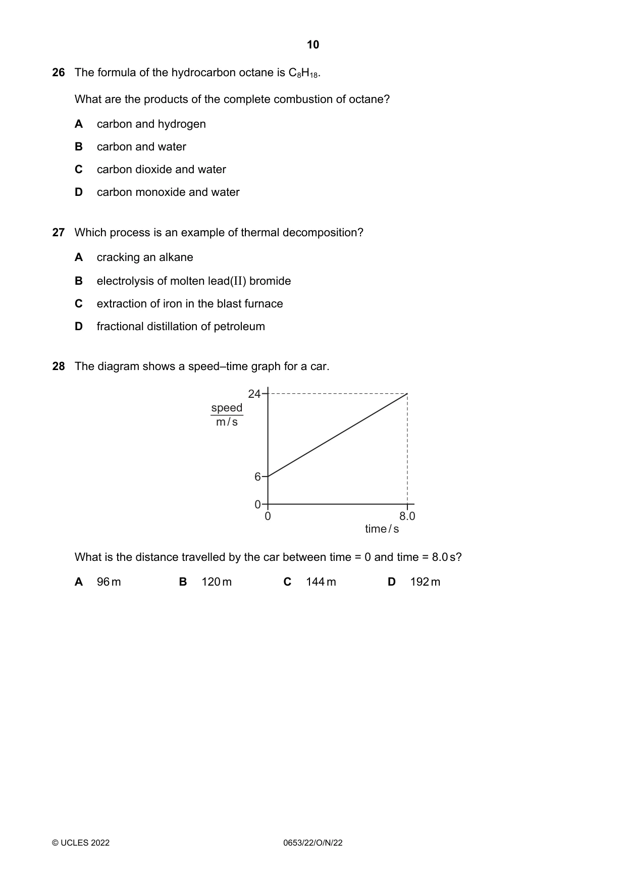 Cambridge IGCSE Science - Combined 0653 2022 Oct/Nov Paper 2 · Variant 2 question paper, page 10 of 16