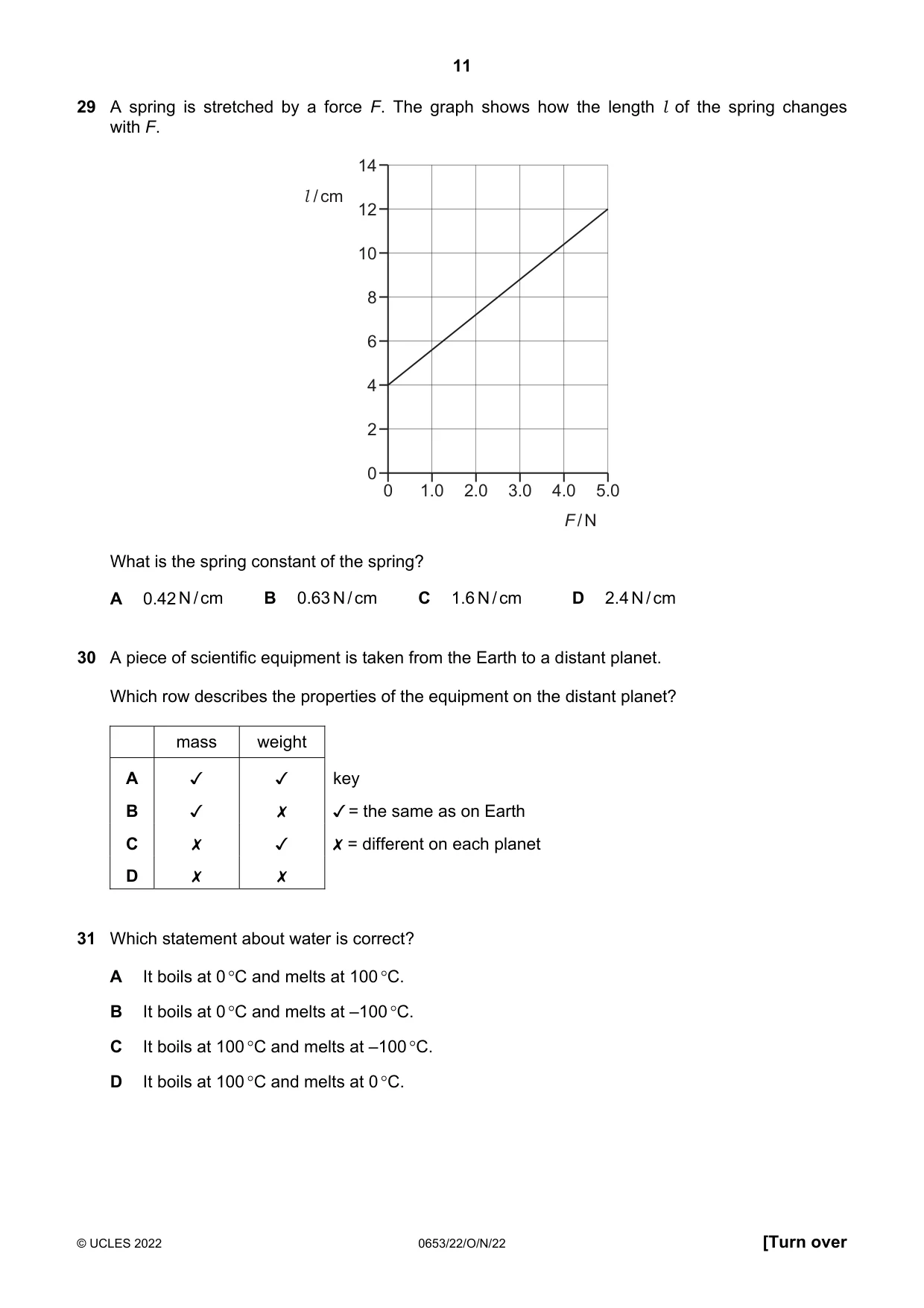 Cambridge IGCSE Science - Combined 0653 2022 Oct/Nov Paper 2 · Variant 2 question paper, page 11 of 16