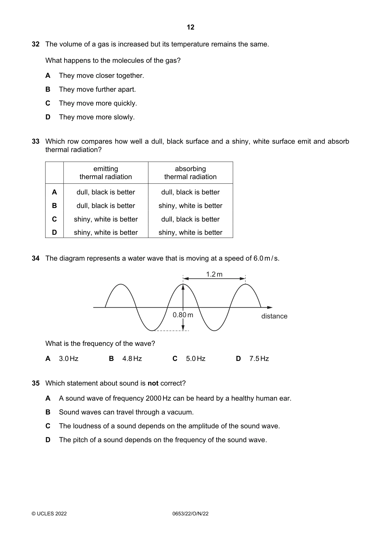 Cambridge IGCSE Science - Combined 0653 2022 Oct/Nov Paper 2 · Variant 2 question paper, page 12 of 16