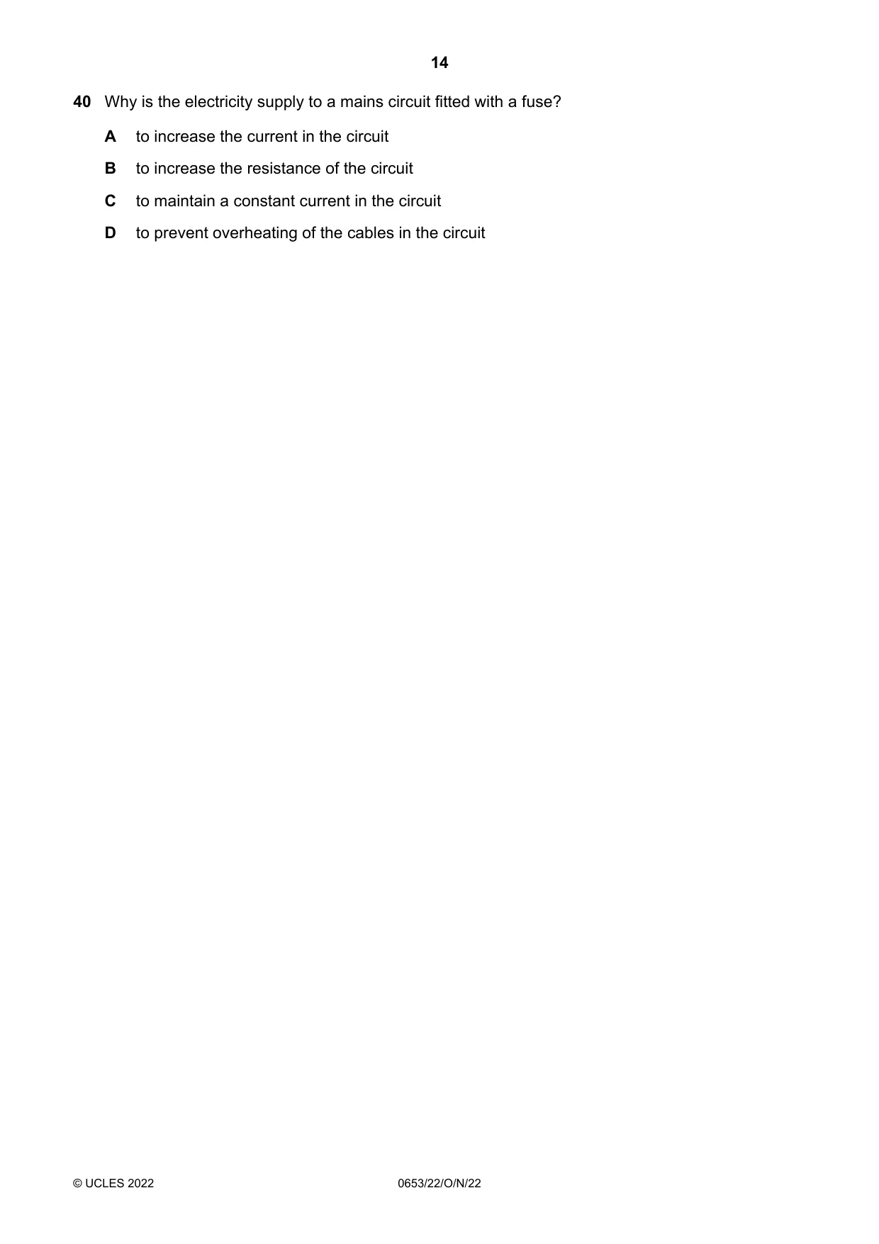Cambridge IGCSE Science - Combined 0653 2022 Oct/Nov Paper 2 · Variant 2 question paper, page 14 of 16