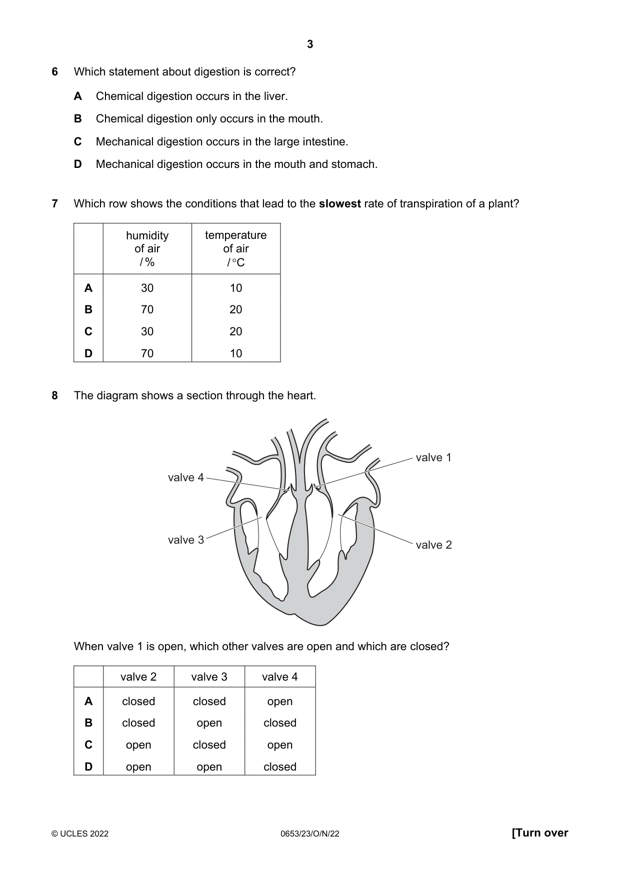 Cambridge IGCSE Science - Combined 0653 2022 Oct/Nov Paper 2 · Variant 3 question paper, page 3 of 16
