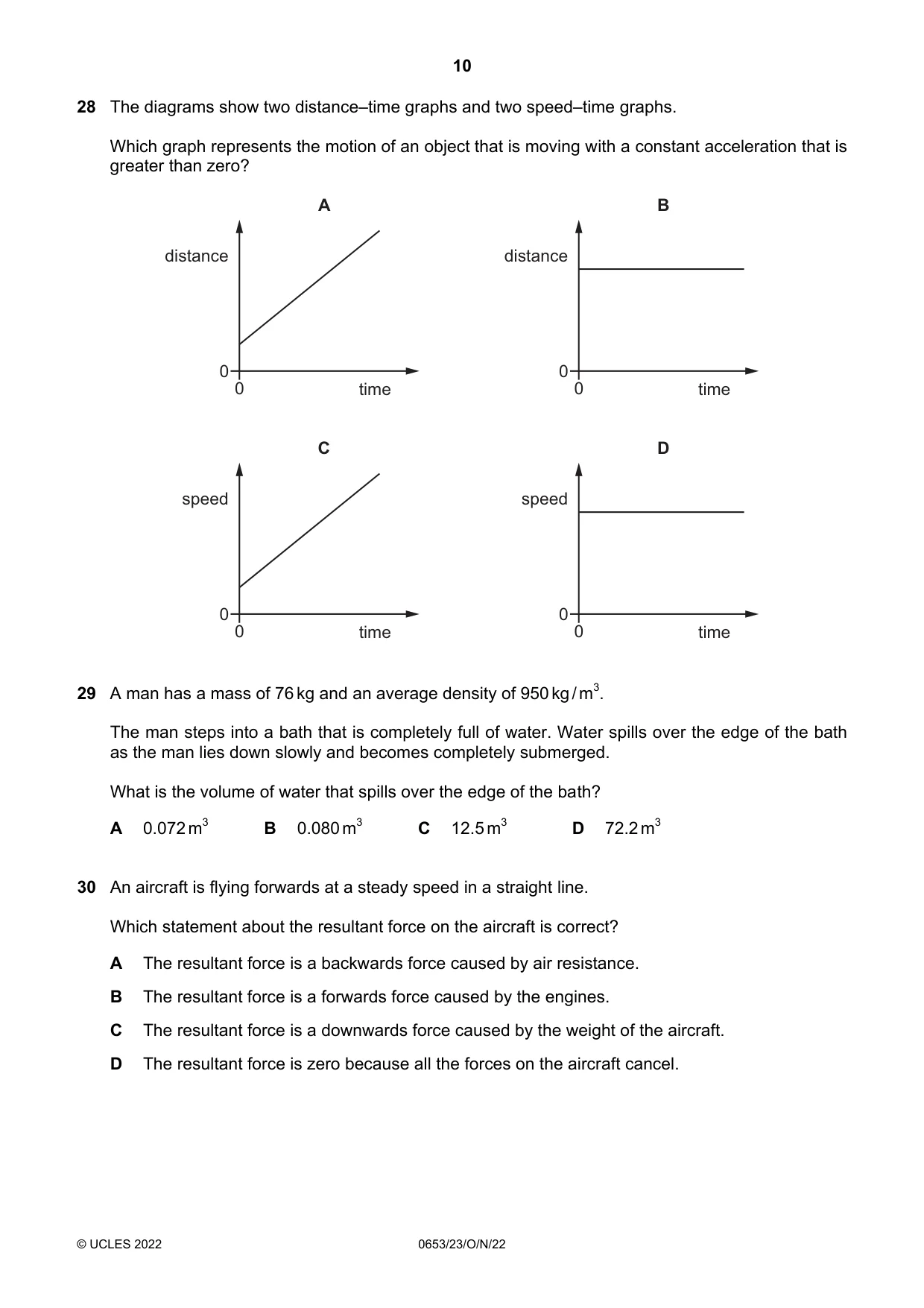 Cambridge IGCSE Science - Combined 0653 2022 Oct/Nov Paper 2 · Variant 3 question paper, page 10 of 16