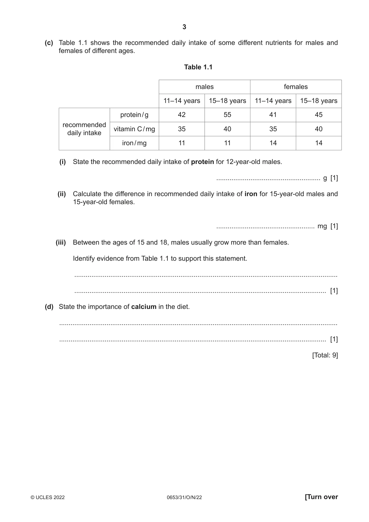 Cambridge IGCSE Science - Combined 0653 2022 Oct/Nov Paper 3 · Variant 1 question paper, page 3 of 24