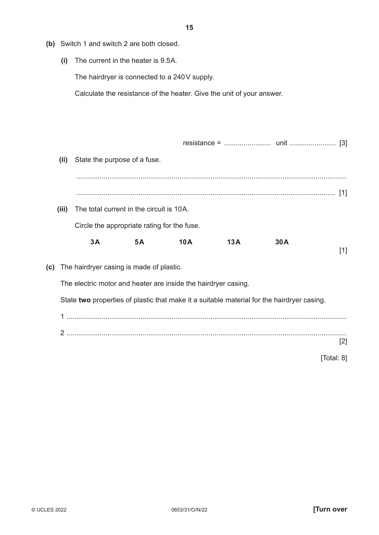 Cambridge IGCSE Science - Combined 0653 2022 Oct/Nov Paper 3 · Variant 1 question paper, page 15 of 24