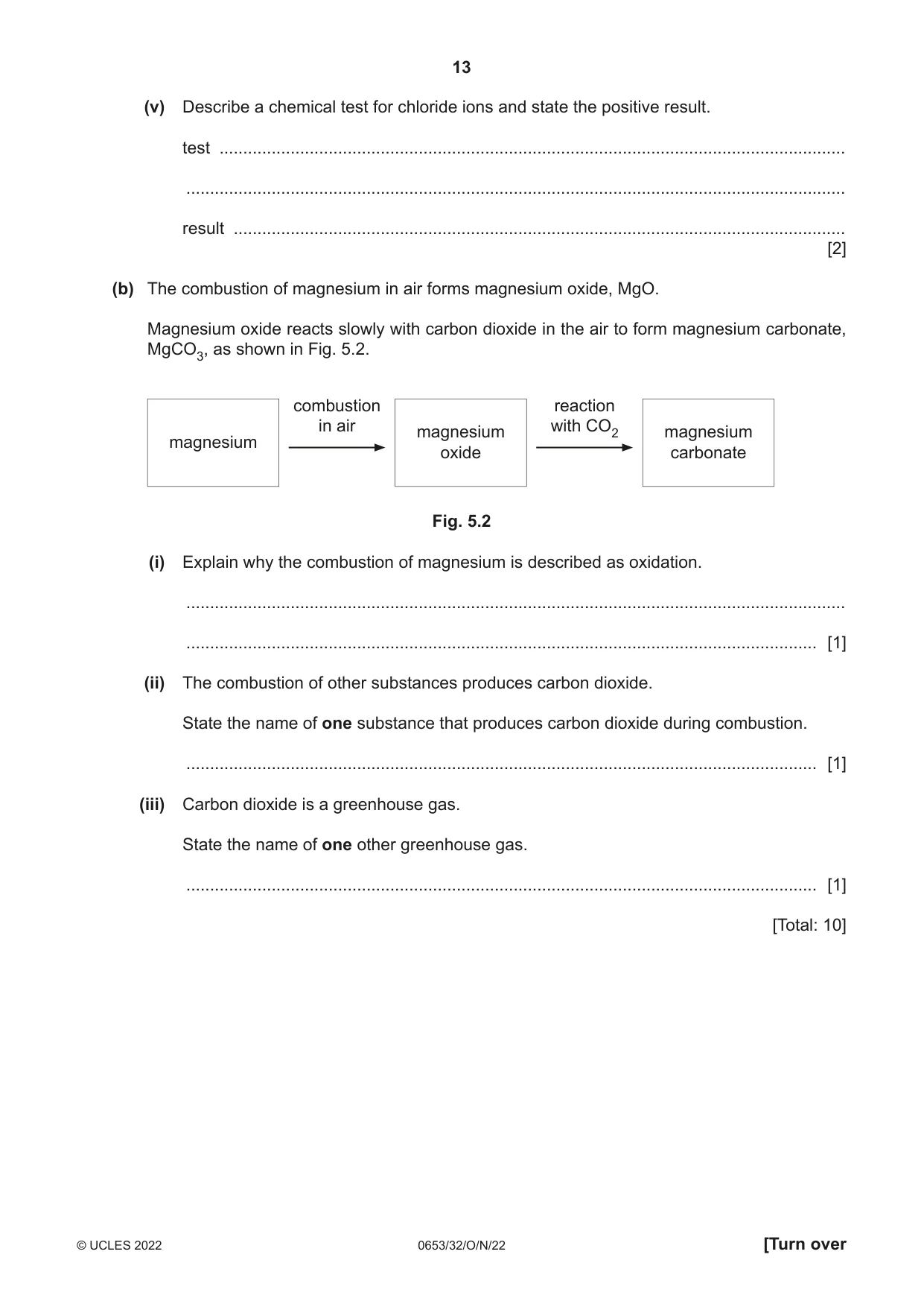 Cambridge IGCSE Science - Combined 0653 2022 Oct/Nov Paper 3 · Variant 2 question paper, page 13 of 24