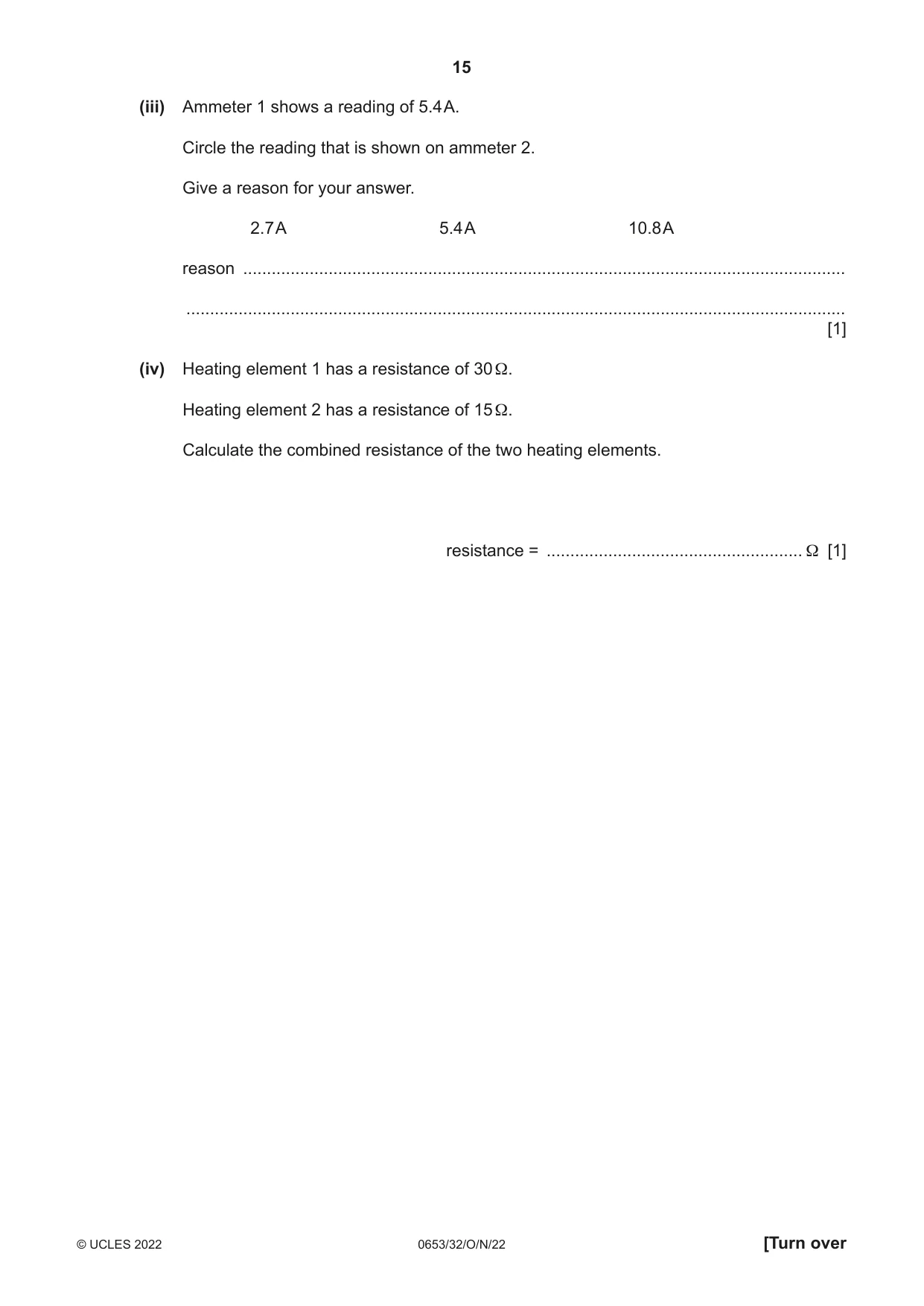 Cambridge IGCSE Science - Combined 0653 2022 Oct/Nov Paper 3 · Variant 2 question paper, page 15 of 24