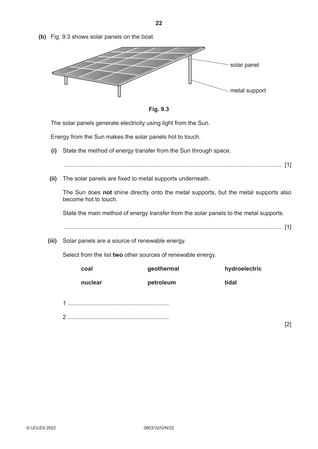 Cambridge IGCSE Science - Combined 0653 2022 Oct/Nov Paper 3 · Variant 2 question paper, page 22 of 24