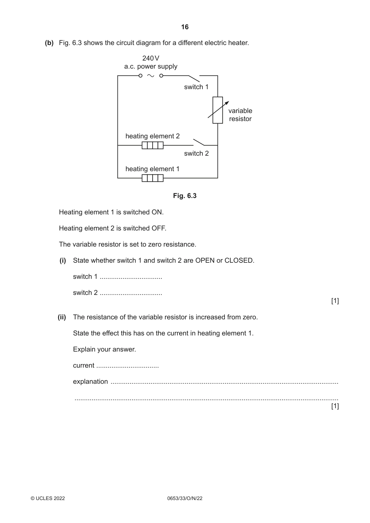 Cambridge IGCSE Science - Combined 0653 2022 Oct/Nov Paper 3 · Variant 3 question paper, page 16 of 24