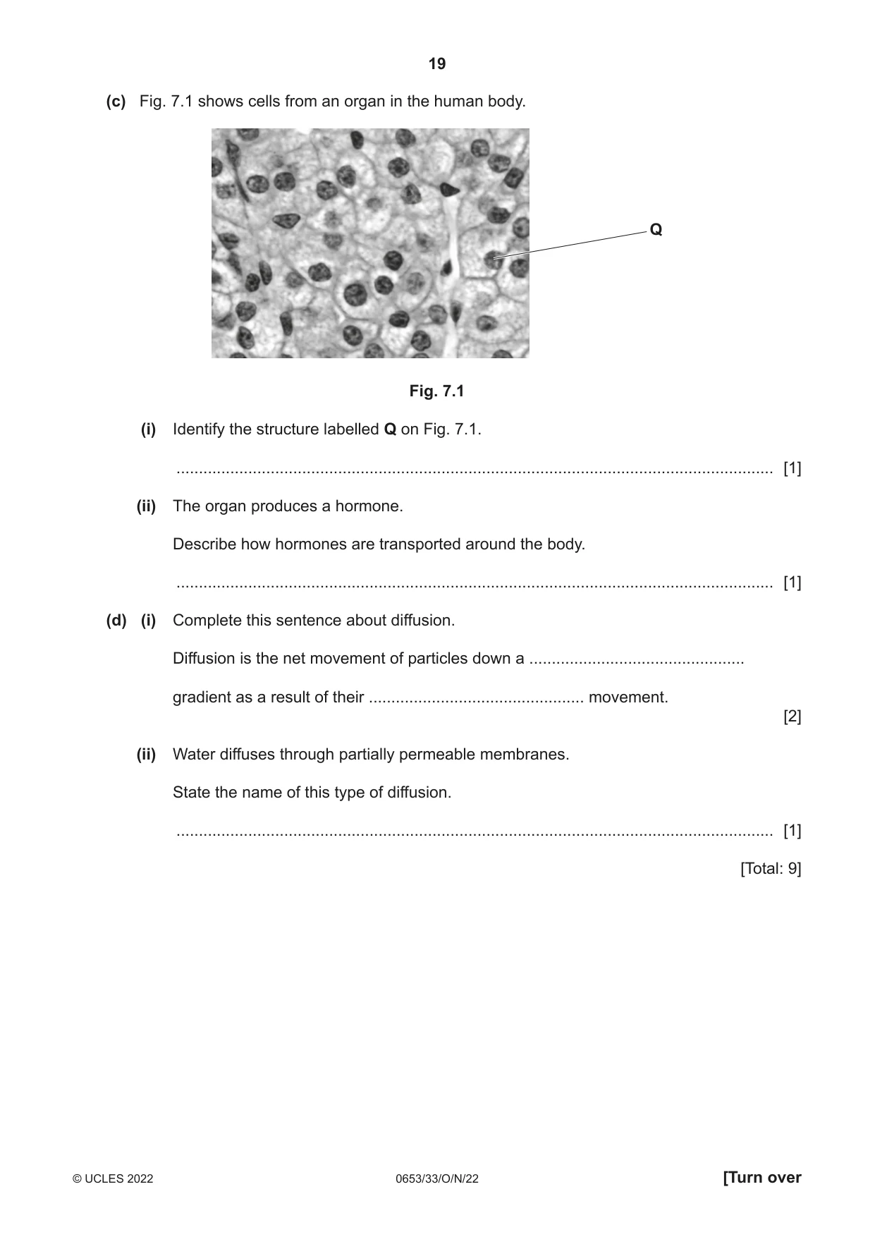 Cambridge IGCSE Science - Combined 0653 2022 Oct/Nov Paper 3 · Variant 3 question paper, page 19 of 24