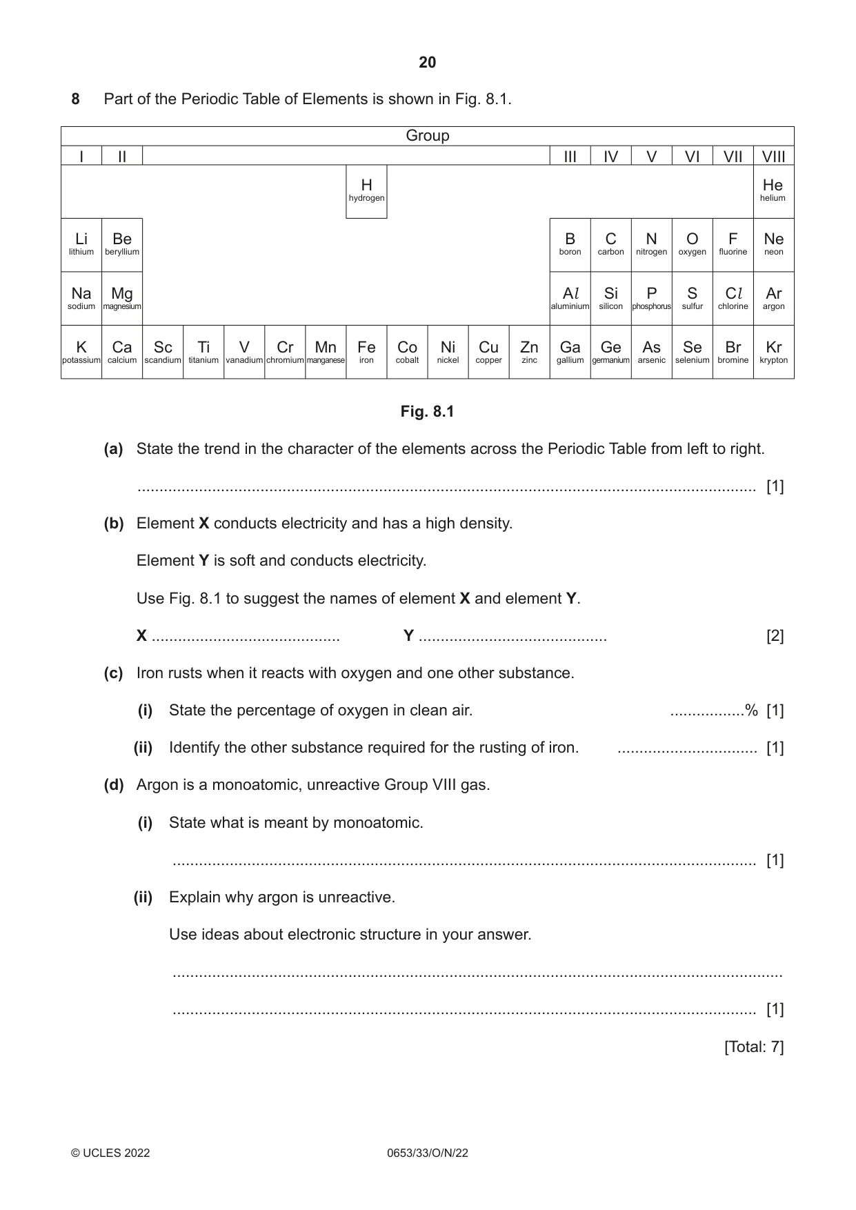 Cambridge IGCSE Science - Combined 0653 2022 Oct/Nov Paper 3 · Variant 3 question paper, page 20 of 24