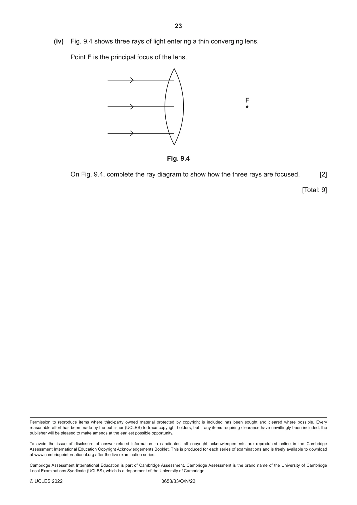 Cambridge IGCSE Science - Combined 0653 2022 Oct/Nov Paper 3 · Variant 3 question paper, page 23 of 24
