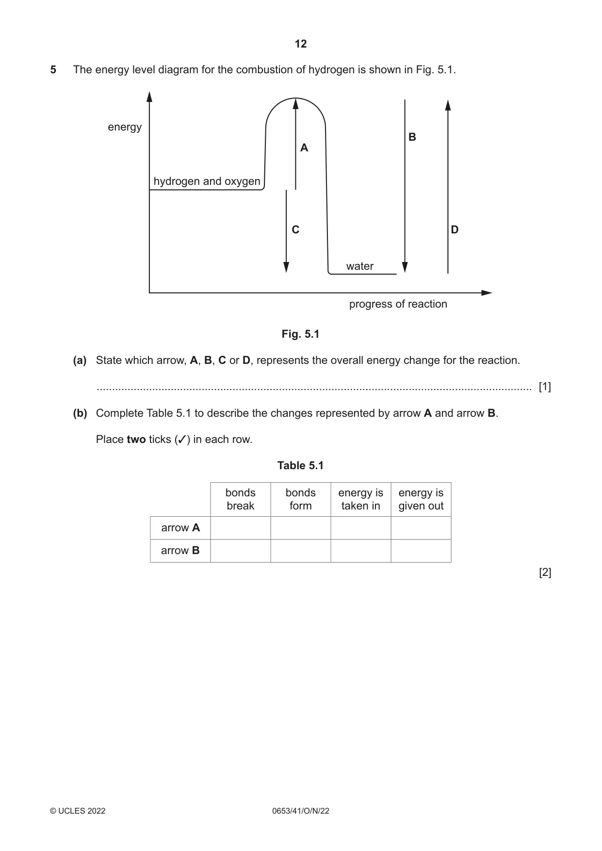 Cambridge IGCSE Science - Combined 0653 2022 Oct/Nov Paper 4 · Variant 1 question paper, page 12 of 24