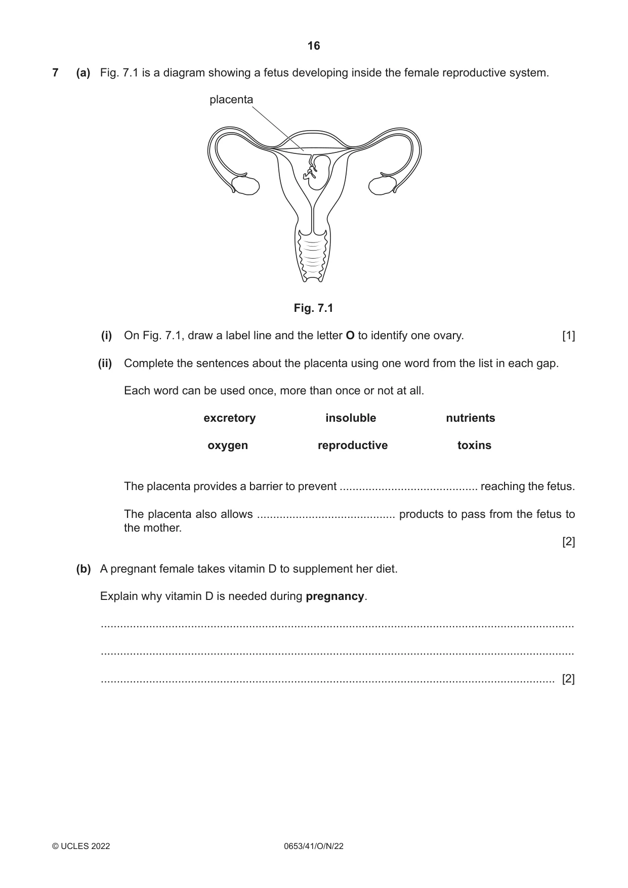 Cambridge IGCSE Science - Combined 0653 2022 Oct/Nov Paper 4 · Variant 1 question paper, page 16 of 24