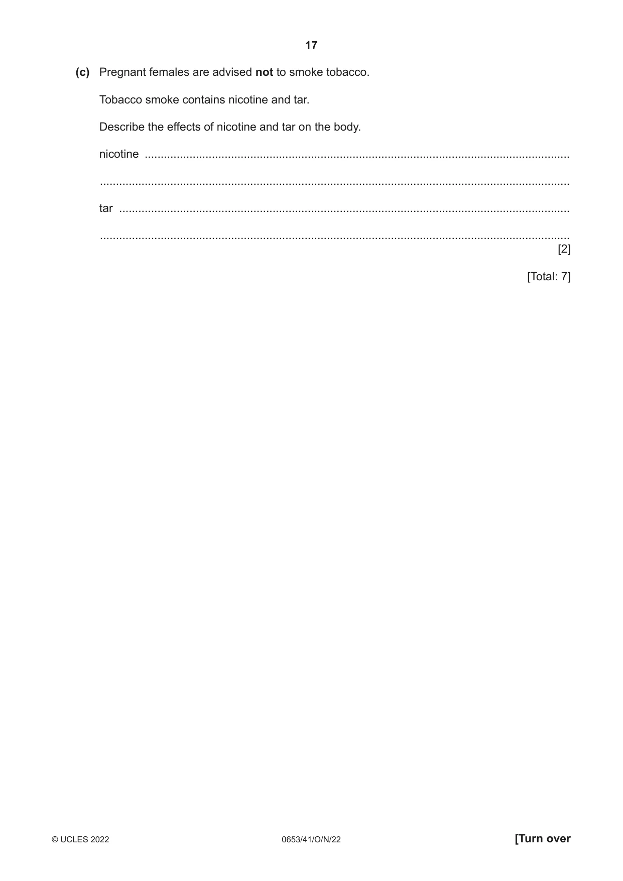 Cambridge IGCSE Science - Combined 0653 2022 Oct/Nov Paper 4 · Variant 1 question paper, page 17 of 24