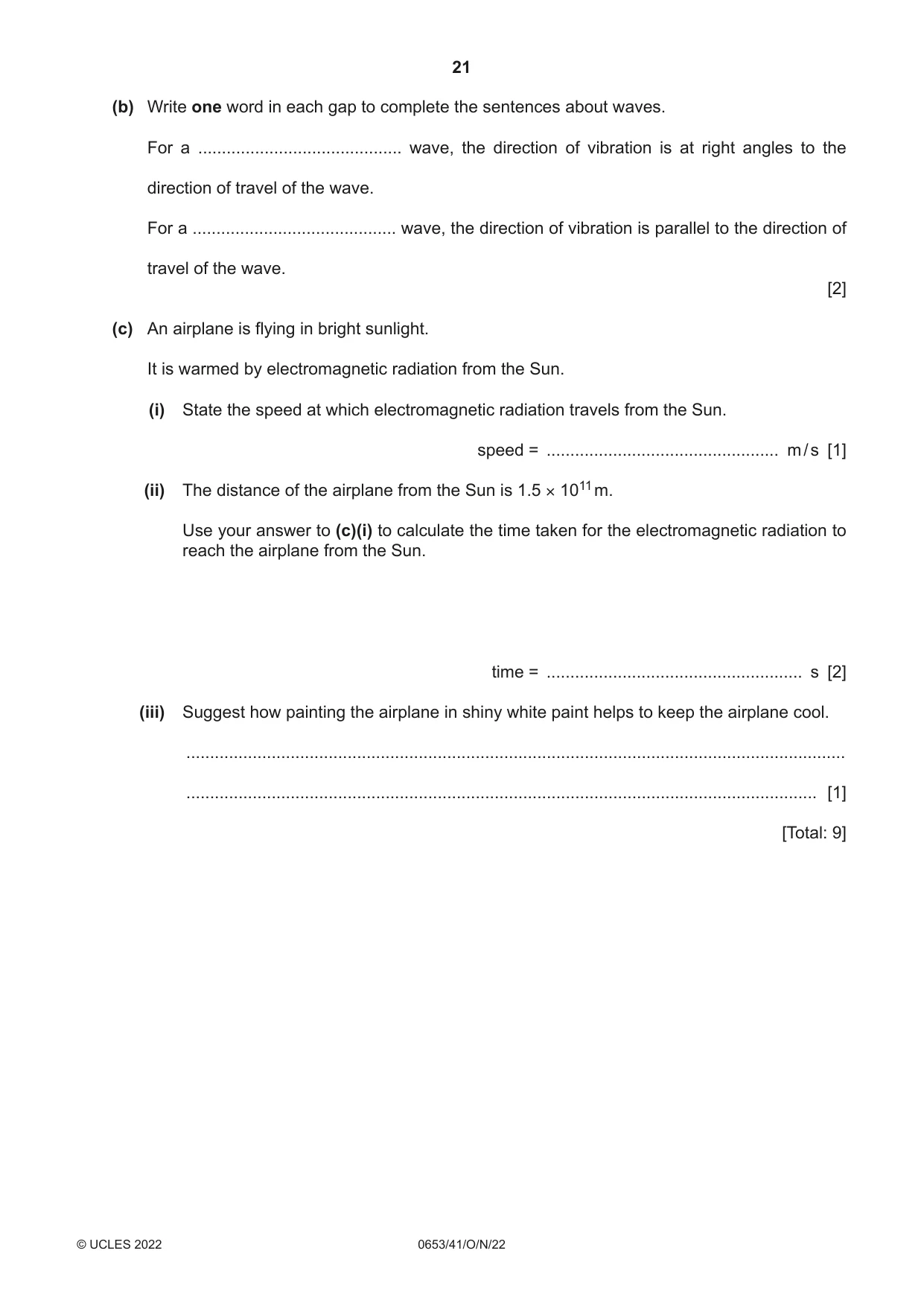 Cambridge IGCSE Science - Combined 0653 2022 Oct/Nov Paper 4 · Variant 1 question paper, page 21 of 24