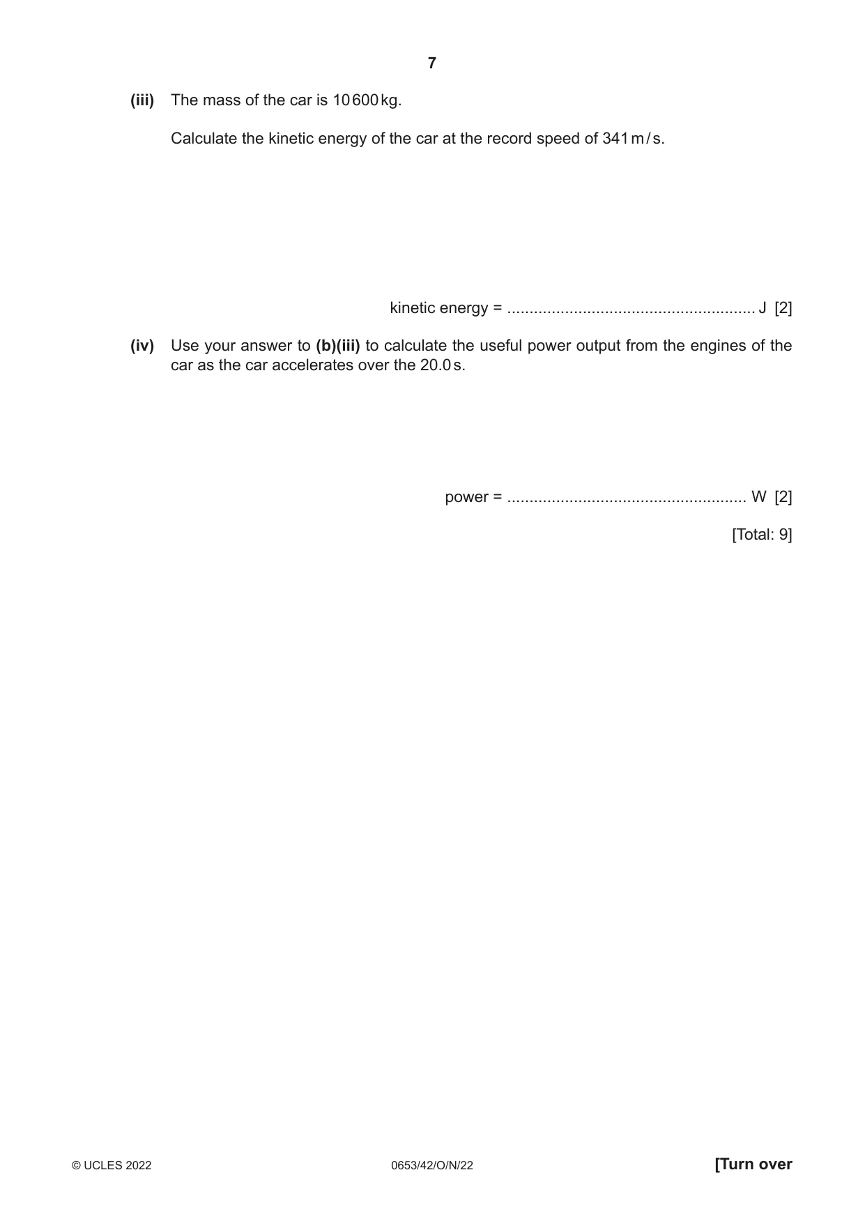 Cambridge IGCSE Science - Combined 0653 2022 Oct/Nov Paper 4 · Variant 2 question paper, page 7 of 20