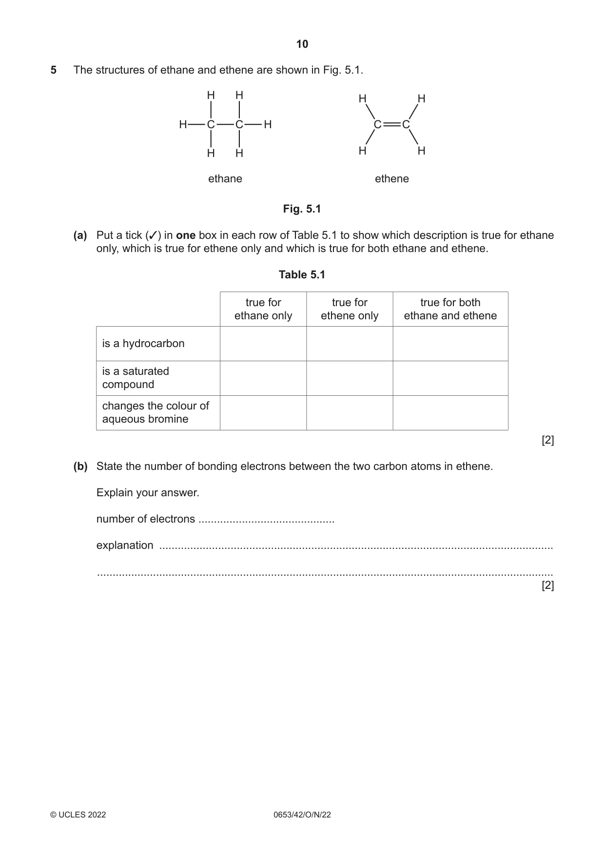 Cambridge IGCSE Science - Combined 0653 2022 Oct/Nov Paper 4 · Variant 2 question paper, page 10 of 20