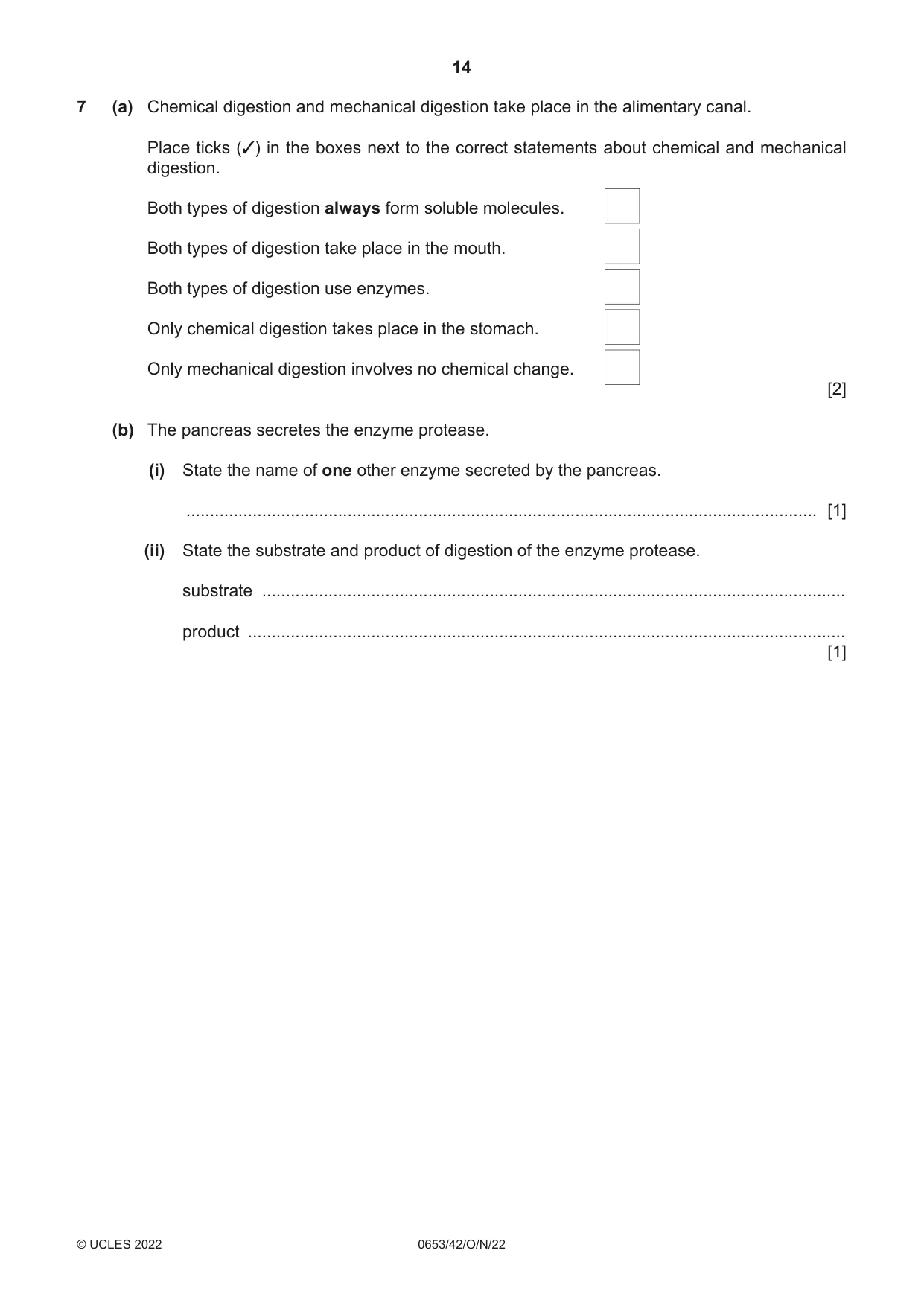 Cambridge IGCSE Science - Combined 0653 2022 Oct/Nov Paper 4 · Variant 2 question paper, page 14 of 20
