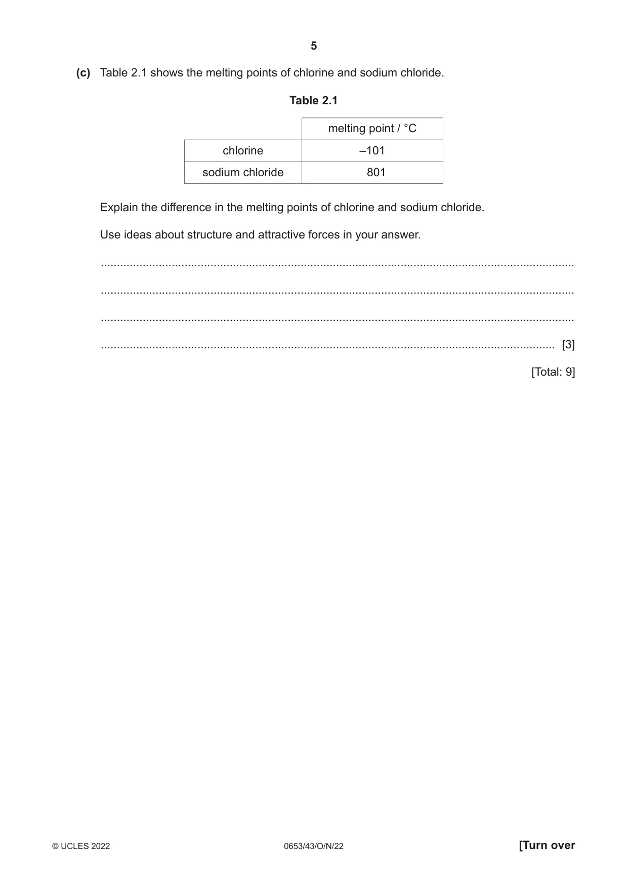 Cambridge IGCSE Science - Combined 0653 2022 Oct/Nov Paper 4 · Variant 3 question paper, page 5 of 20