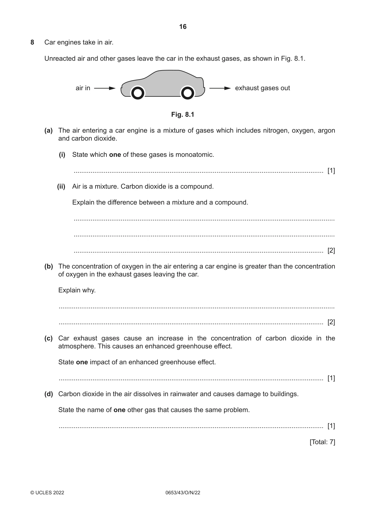 Cambridge IGCSE Science - Combined 0653 2022 Oct/Nov Paper 4 · Variant 3 question paper, page 16 of 20