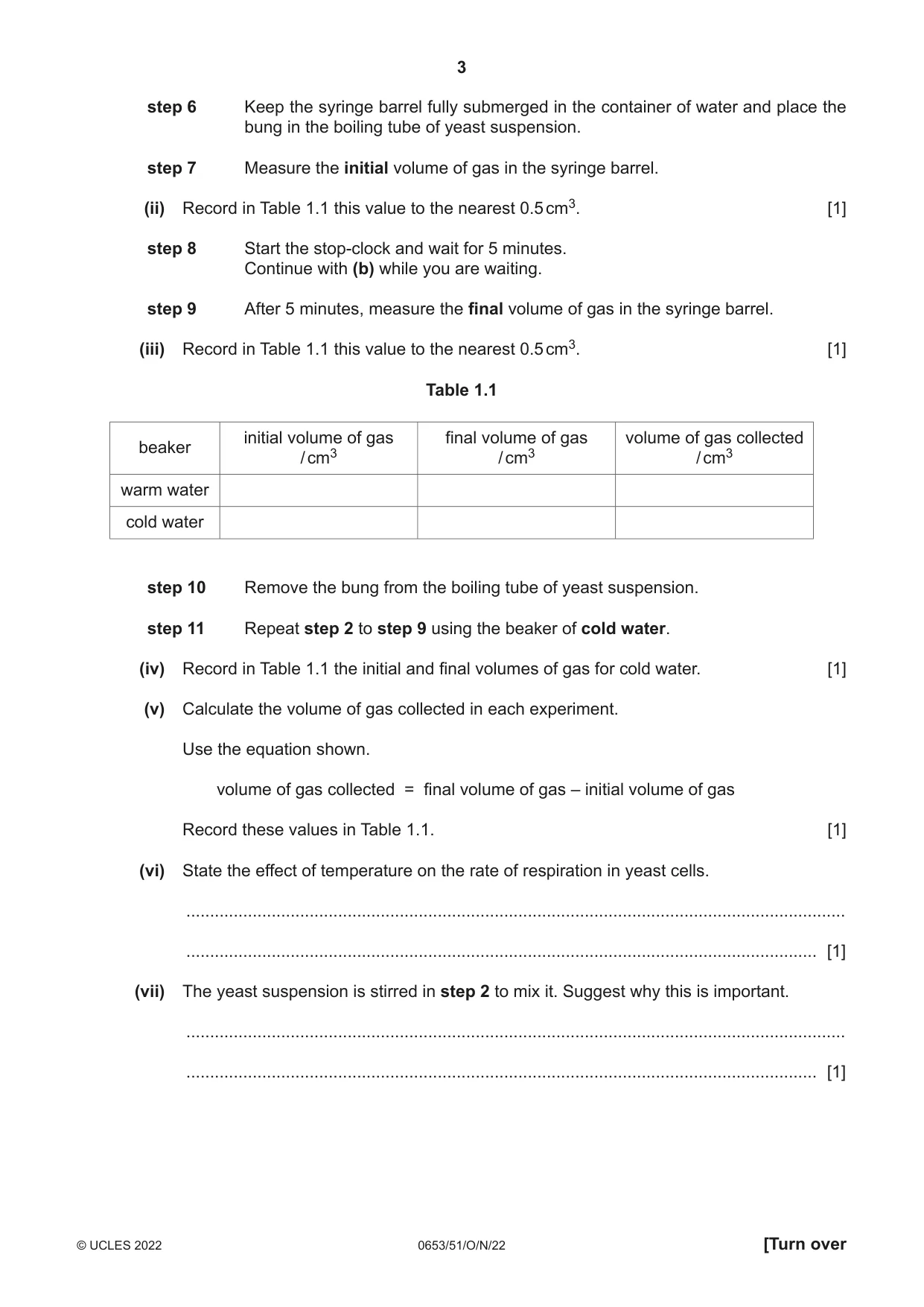 Cambridge IGCSE Science - Combined 0653 2022 Oct/Nov Paper 5 · Variant 1 question paper, page 3 of 16