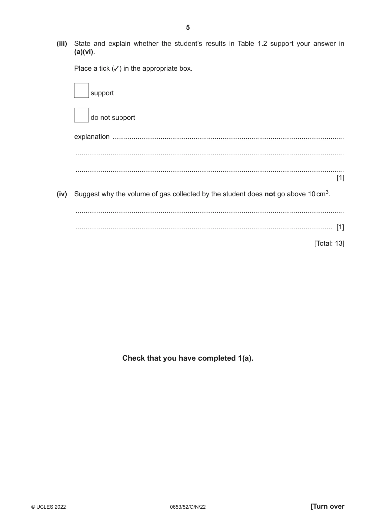 Cambridge IGCSE Science - Combined 0653 2022 Oct/Nov Paper 5 · Variant 2 question paper, page 5 of 16