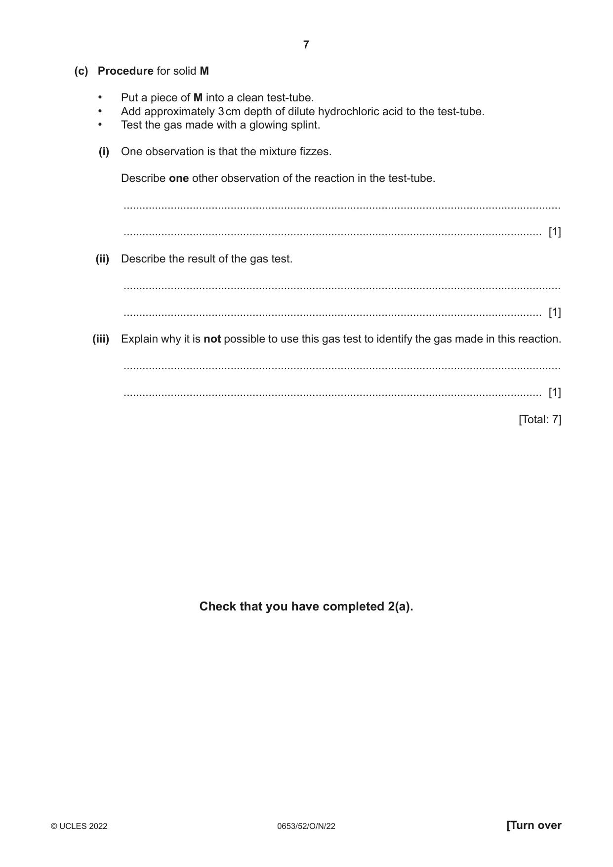 Cambridge IGCSE Science - Combined 0653 2022 Oct/Nov Paper 5 · Variant 2 question paper, page 7 of 16