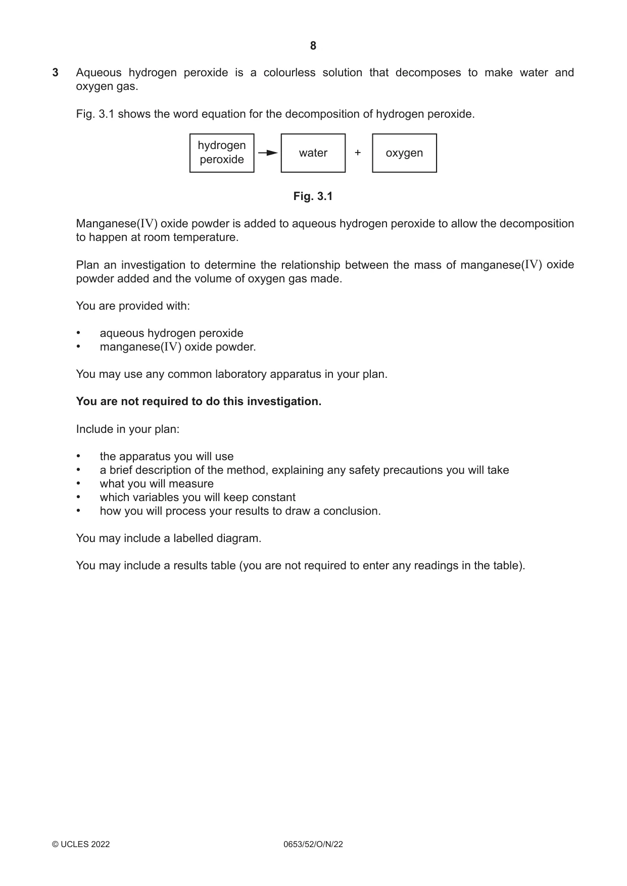 Cambridge IGCSE Science - Combined 0653 2022 Oct/Nov Paper 5 · Variant 2 question paper, page 8 of 16